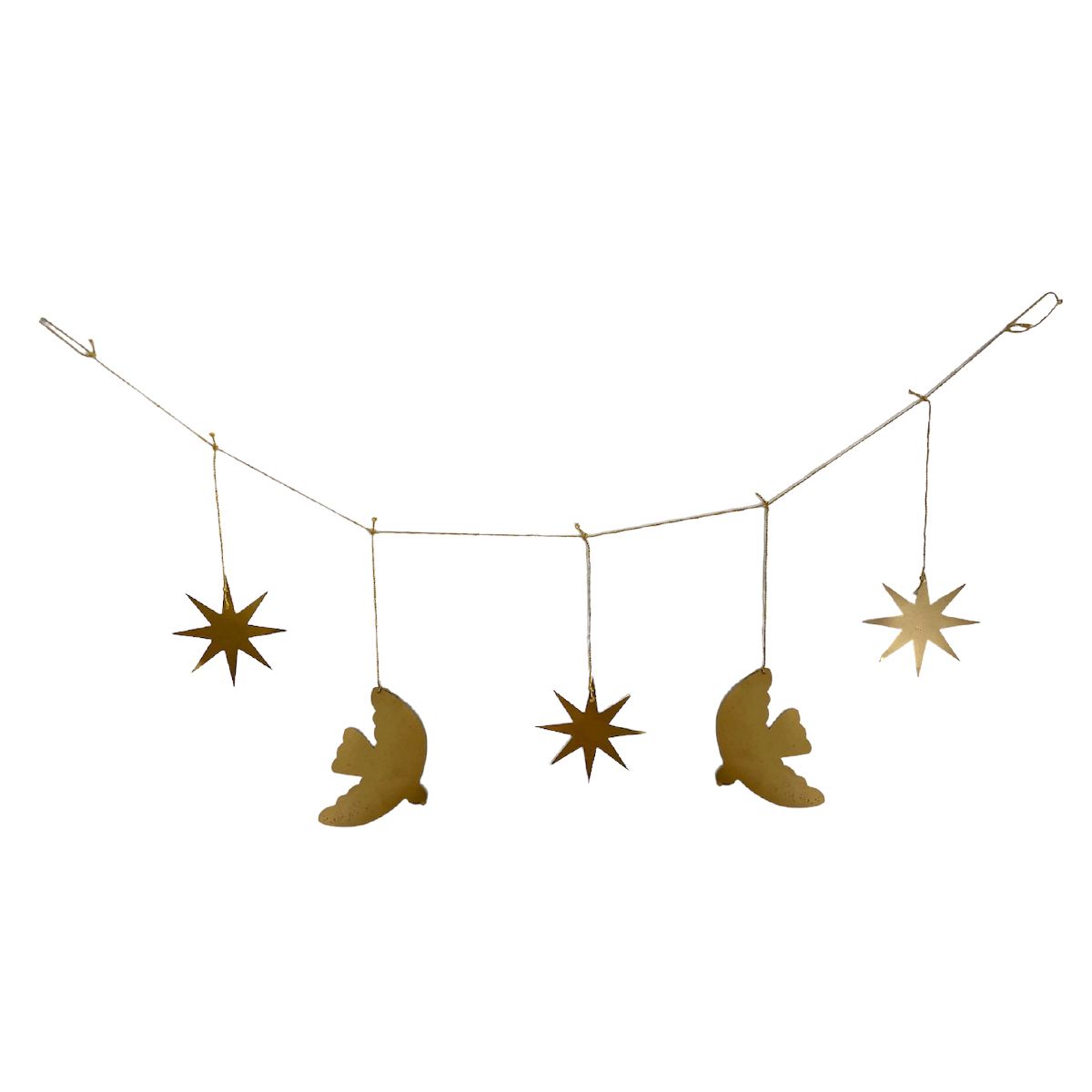 Guirlande hirondelles étoiles laiton doré Atelier jasmin