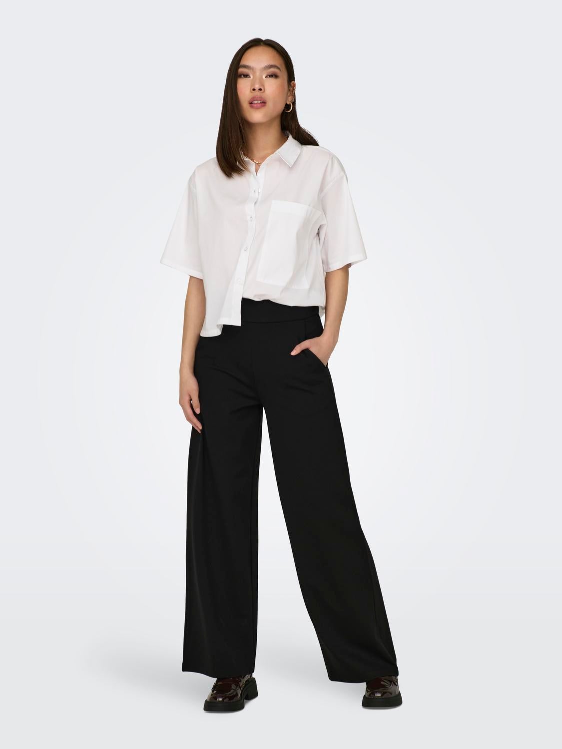 JDYPRETTY Hohe Taille Normal geschnitten Klassische Hose Black