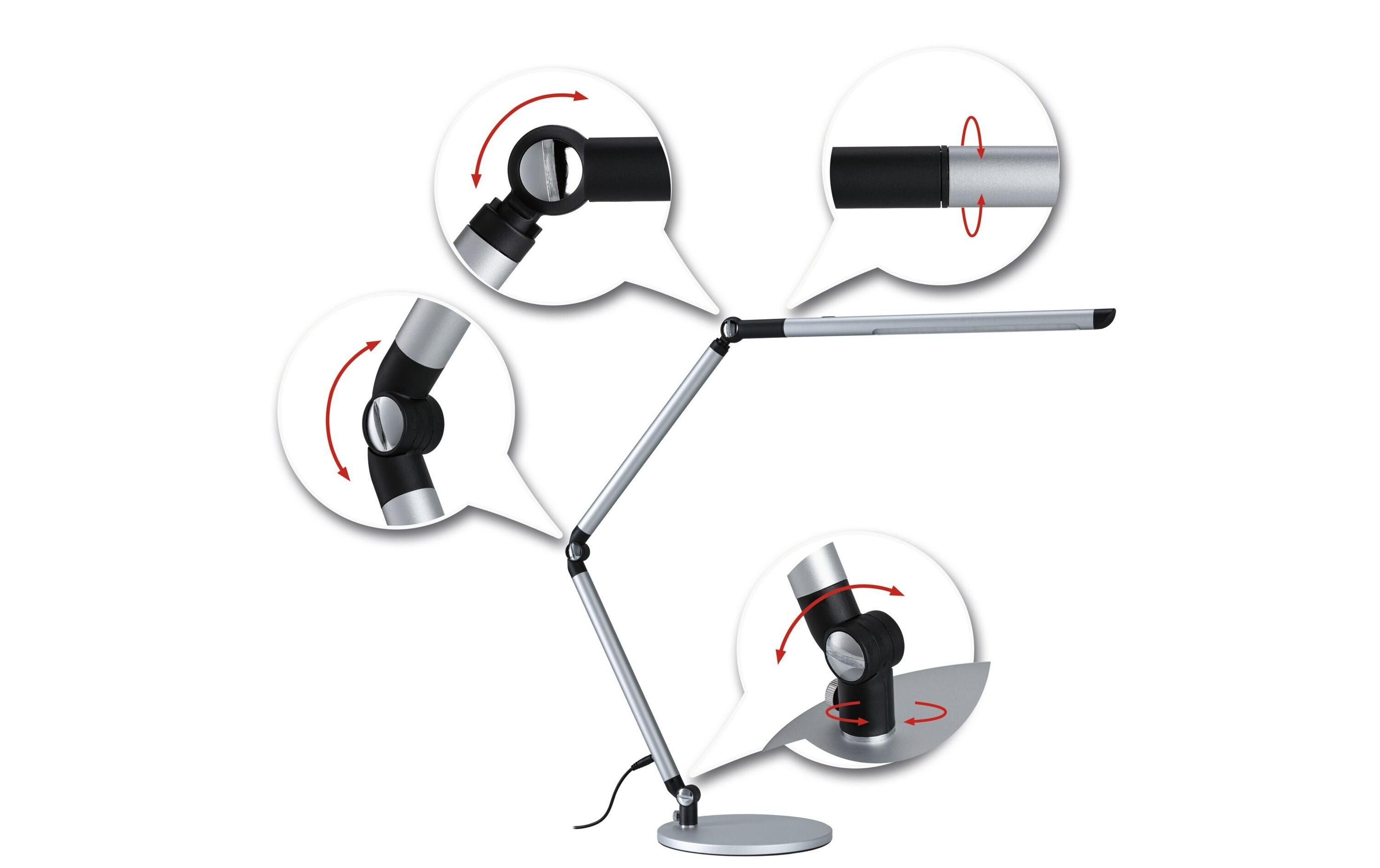 Schreibtischleuchte LED 3-Step-Dim SilberDimmbare Schreibtischleuchte