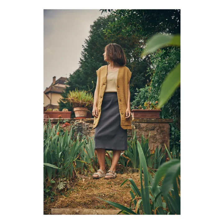 Poudre Organic Jupe Côtelée Sauge - Collection Femme | Noir