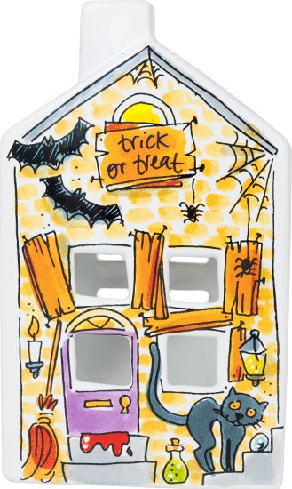 Blond Amsterdam waxinelichthouder Halloween 8 x 8 x 14 cm