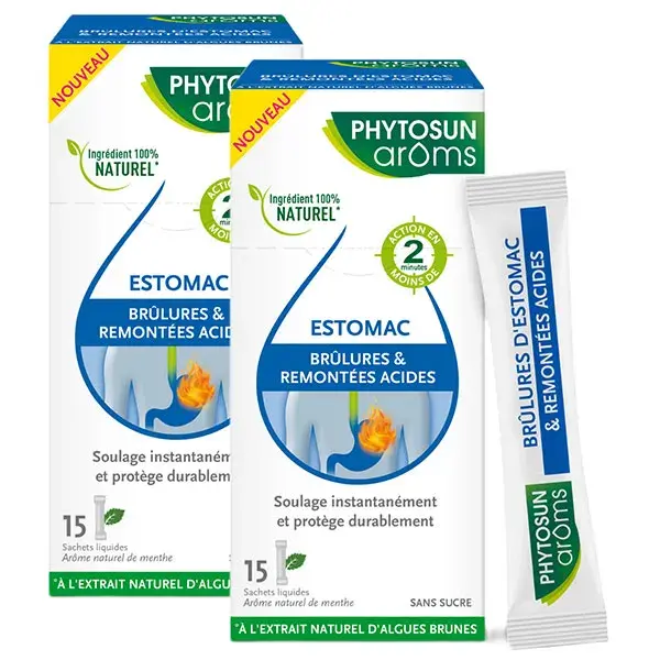 Pacote com 2 unidades - Phytosun Arôms Alívio da Azia e Refluxo Ácido 15 Sachês