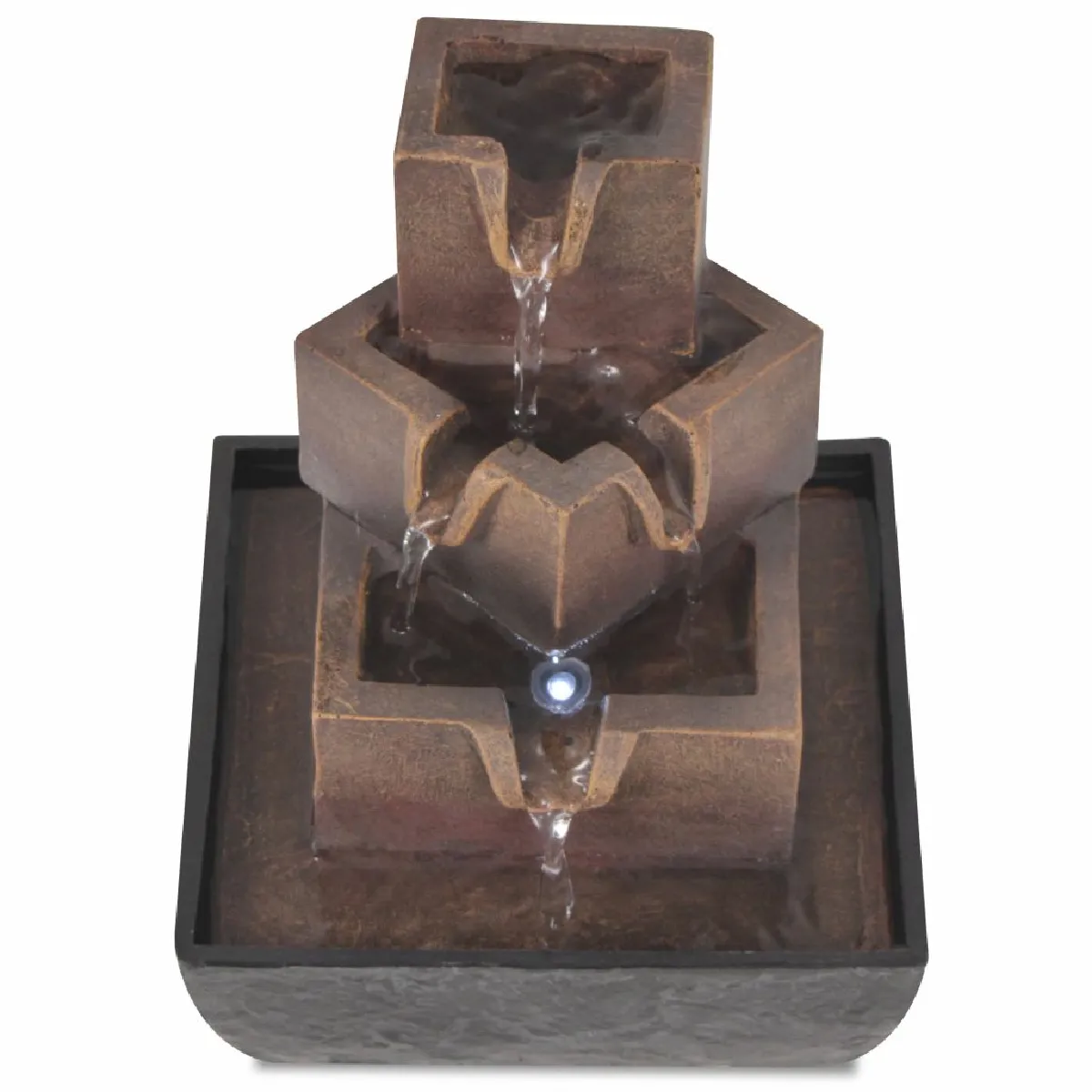 Decoshop26 Fontaine LED Polyrésine 13,5x13,5x17,5 cm