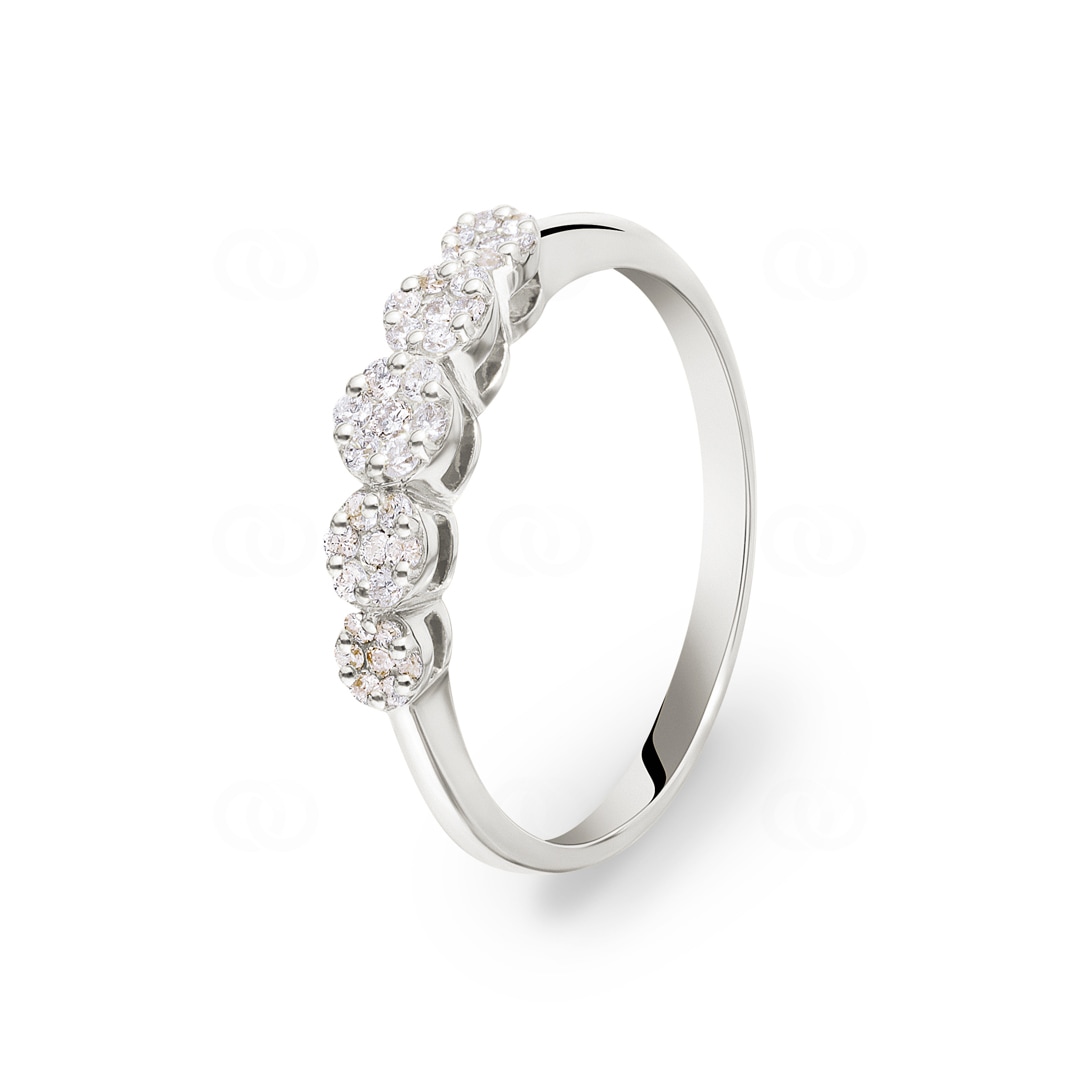 Verlobungsring 750/18 K Weissgold mit Diamanten 0.23 ct H/si