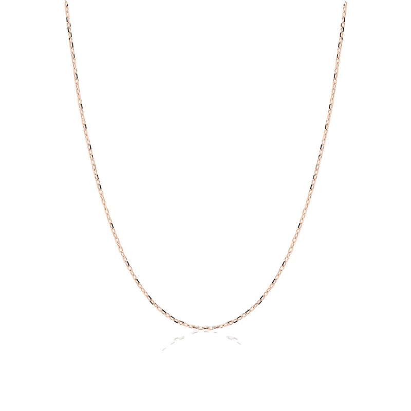 Chaîne femme 40 cm - Forçat diamanté - Or rose 18 Carats - Largeur 0.85 mm