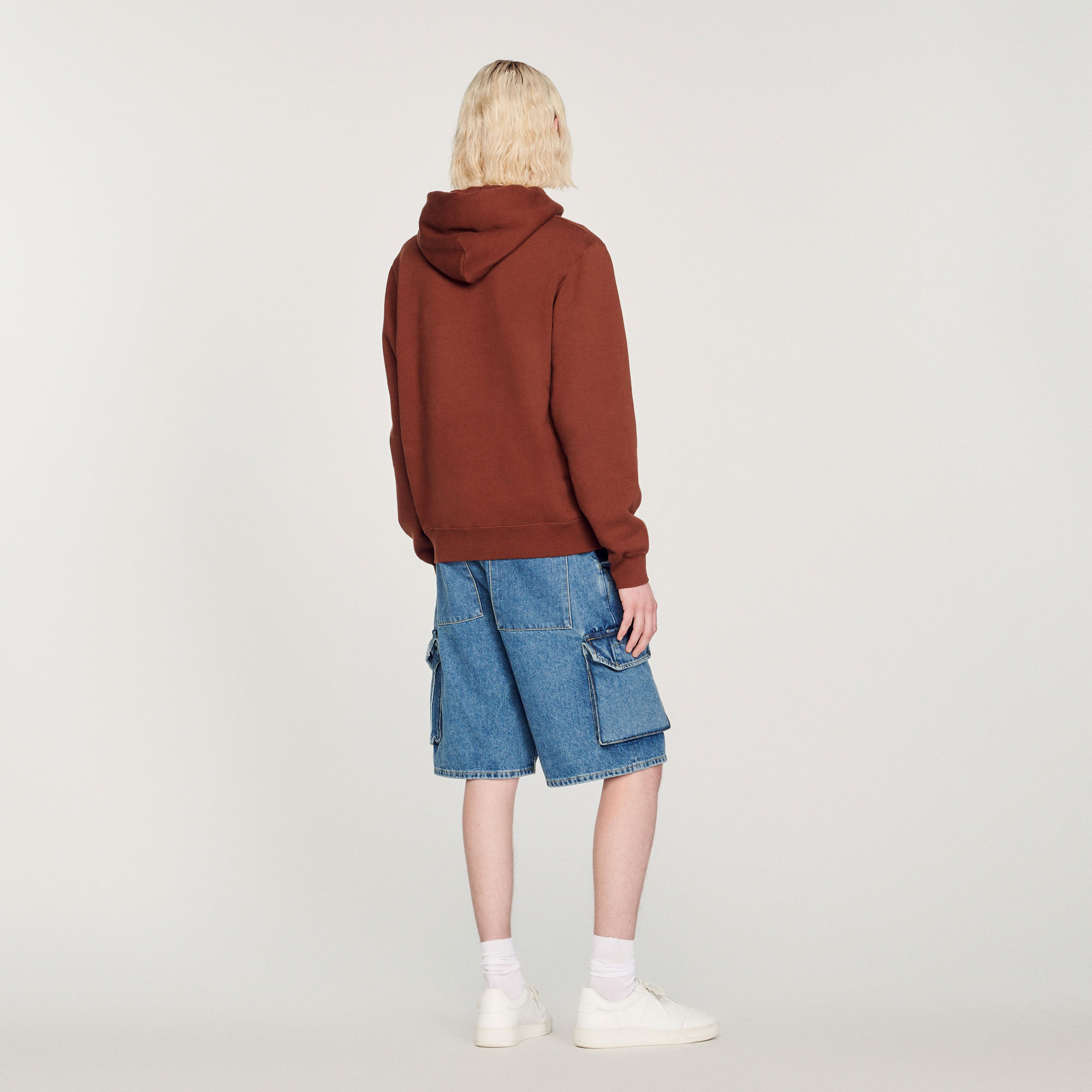 Hoodie Homme brode en coton biologique