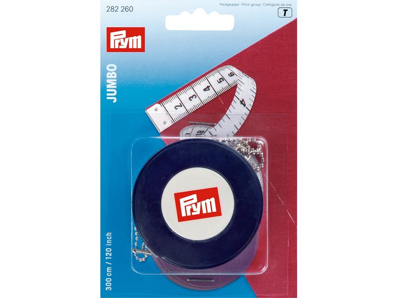 Prym Massband Jumbo 300 cm 1 Stück Rollmassband mit Anhänger