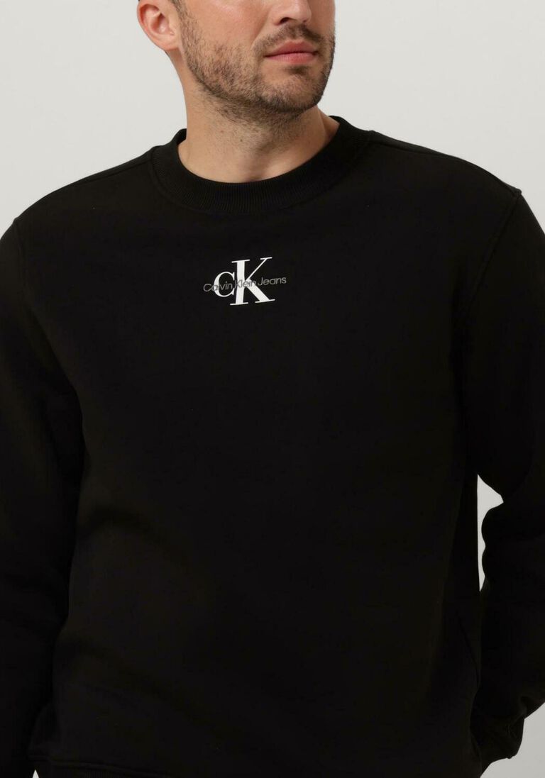 CALVIN KLEIN zwarte calvin klein trui monologo crew neck