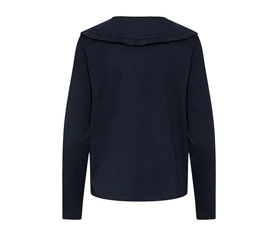 Langarmshirt mit Volantkragen