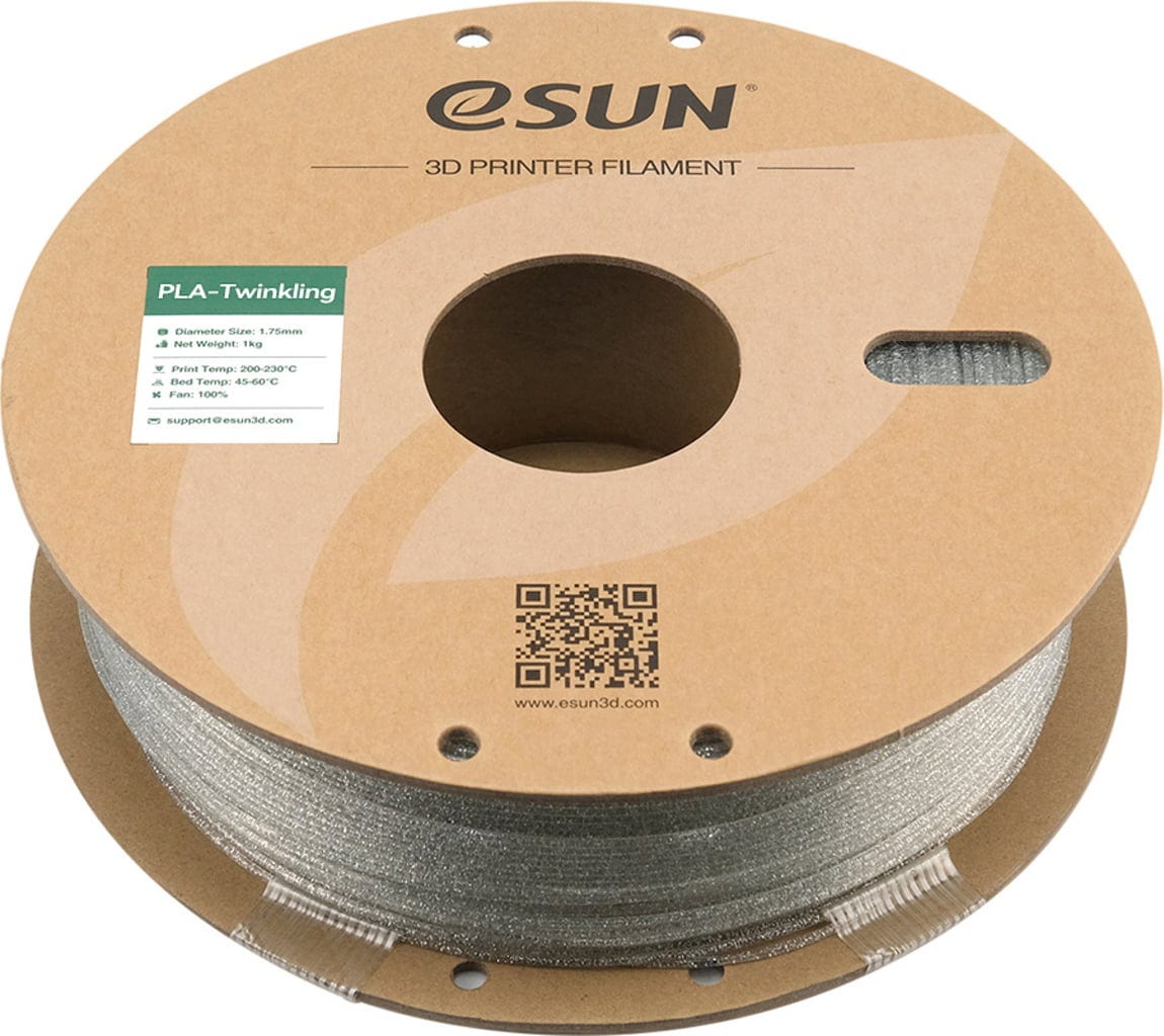 eSUN  PLA-Twinkling Silver, 1,75 mm / 1000 g    Glitzerndes Filament auf PLA-Basis