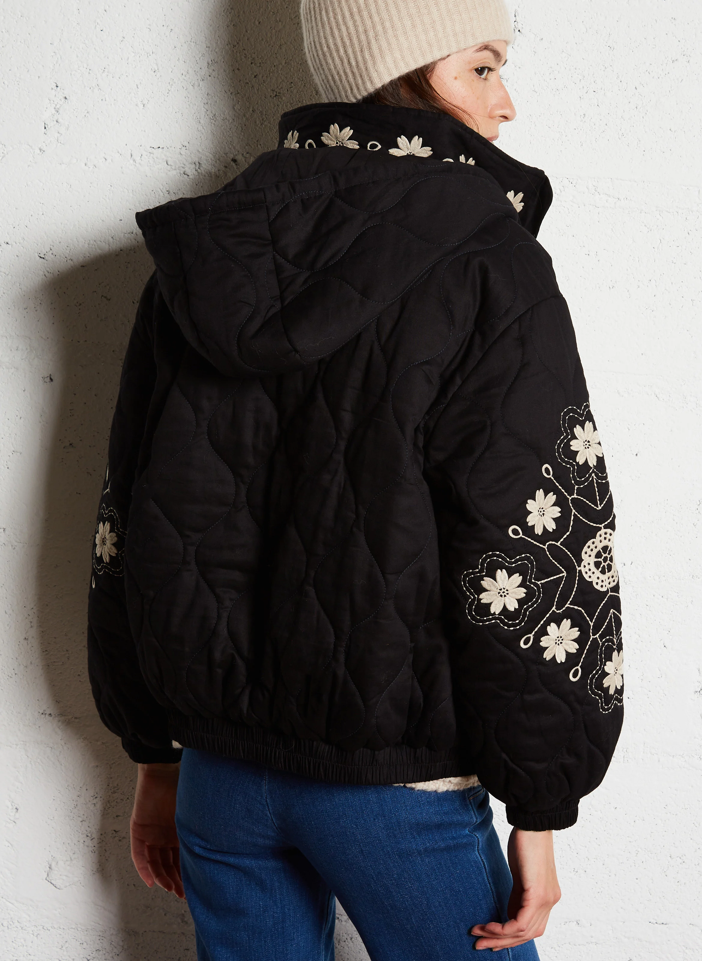 CALLIOPEE - Veste à capuche en coton | Noir
