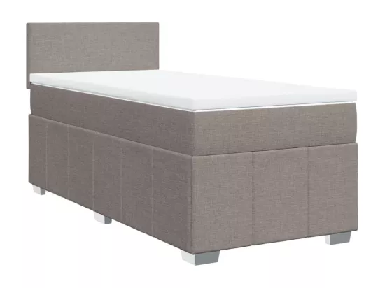 Sommier à lattes de lit avec matelas Taupe 90x190 cm Tissu