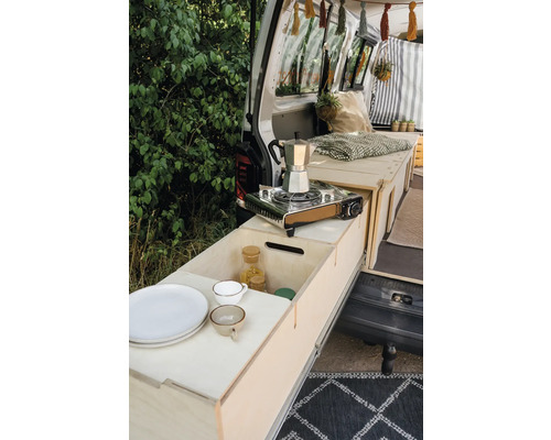 Buildify Campingbox Grace bedsysteem, links in de lengterichting, voor VW T5/T6, 1800x1165x406 (LxBxH) (zonder montage- en bevestigingsmateriaal)
