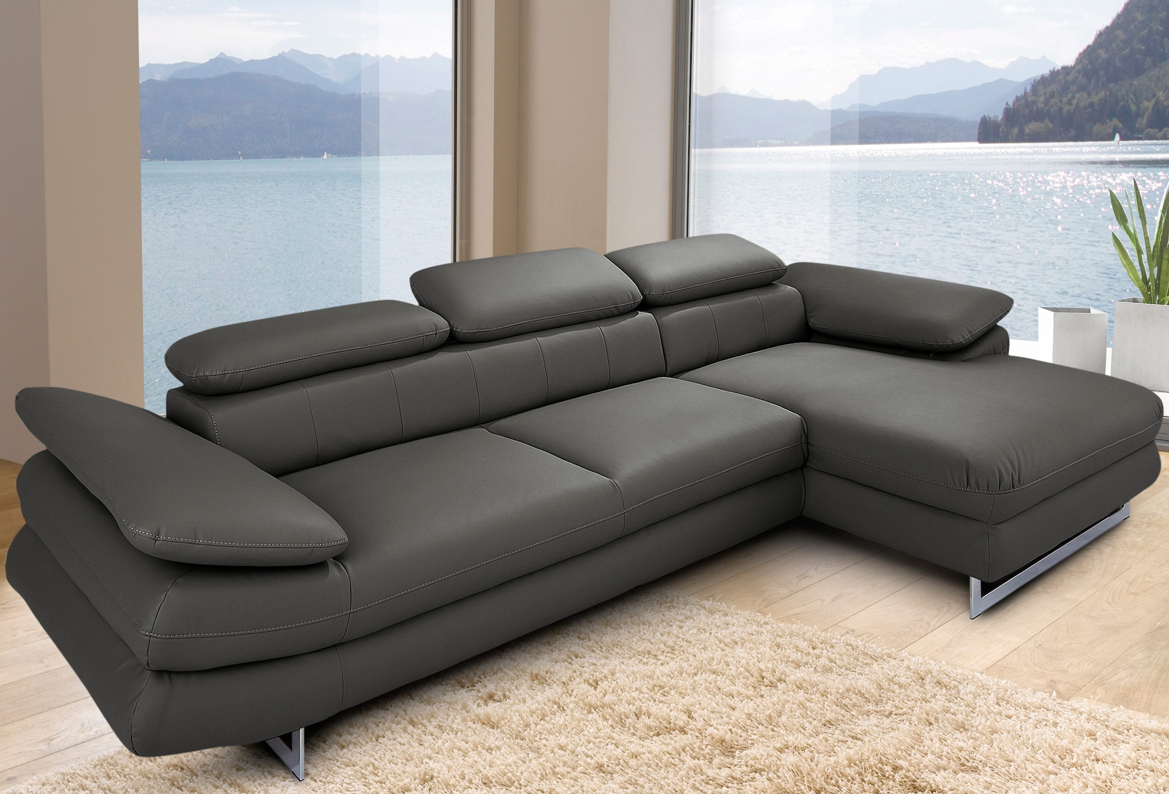 INOSIGN Ecksofa »Solution L-Form« mit Arm- & Kopfteilverstellung, wahlweise mit Bettfunktion