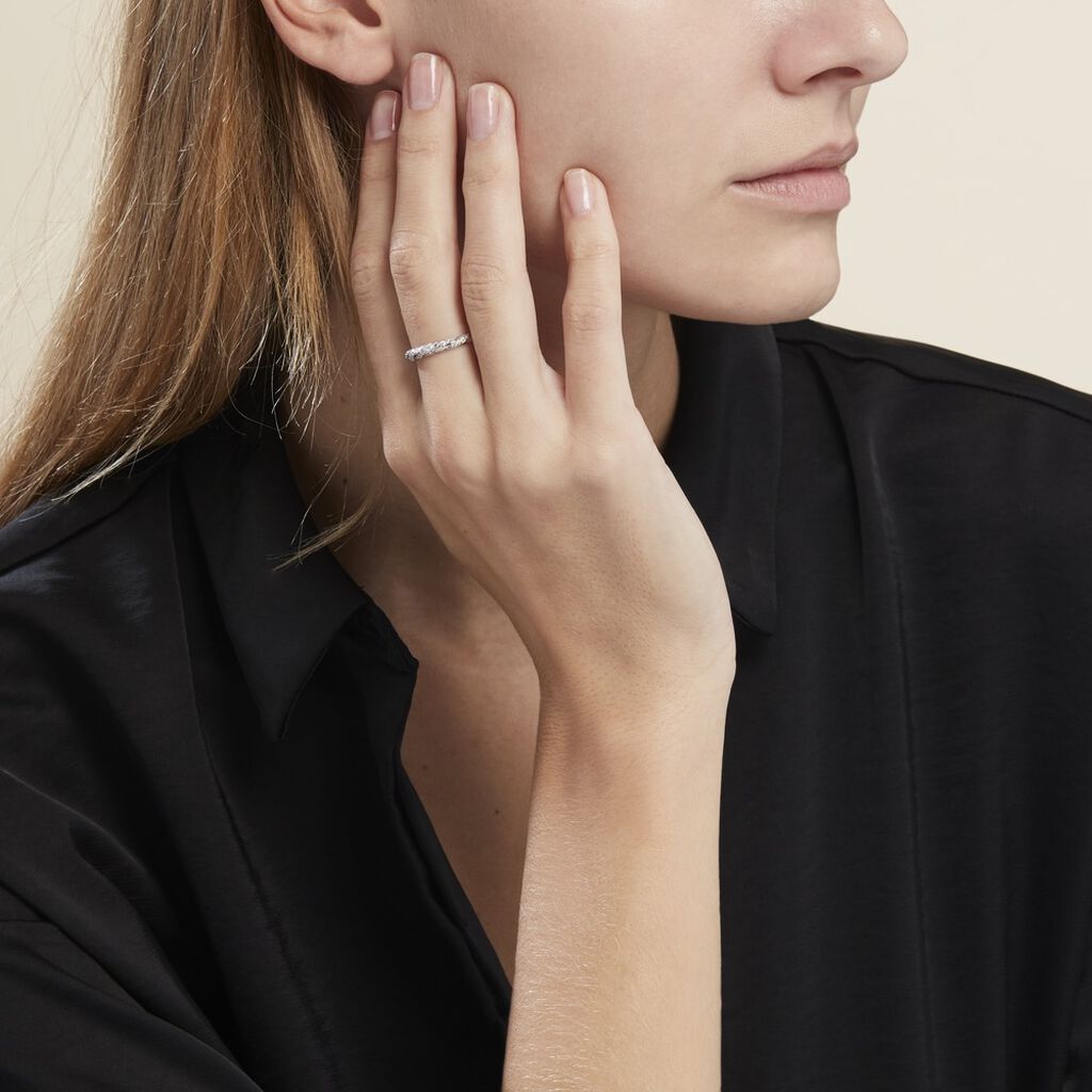 Bague Argent Blanc Clayton Oxydes De Zirconium