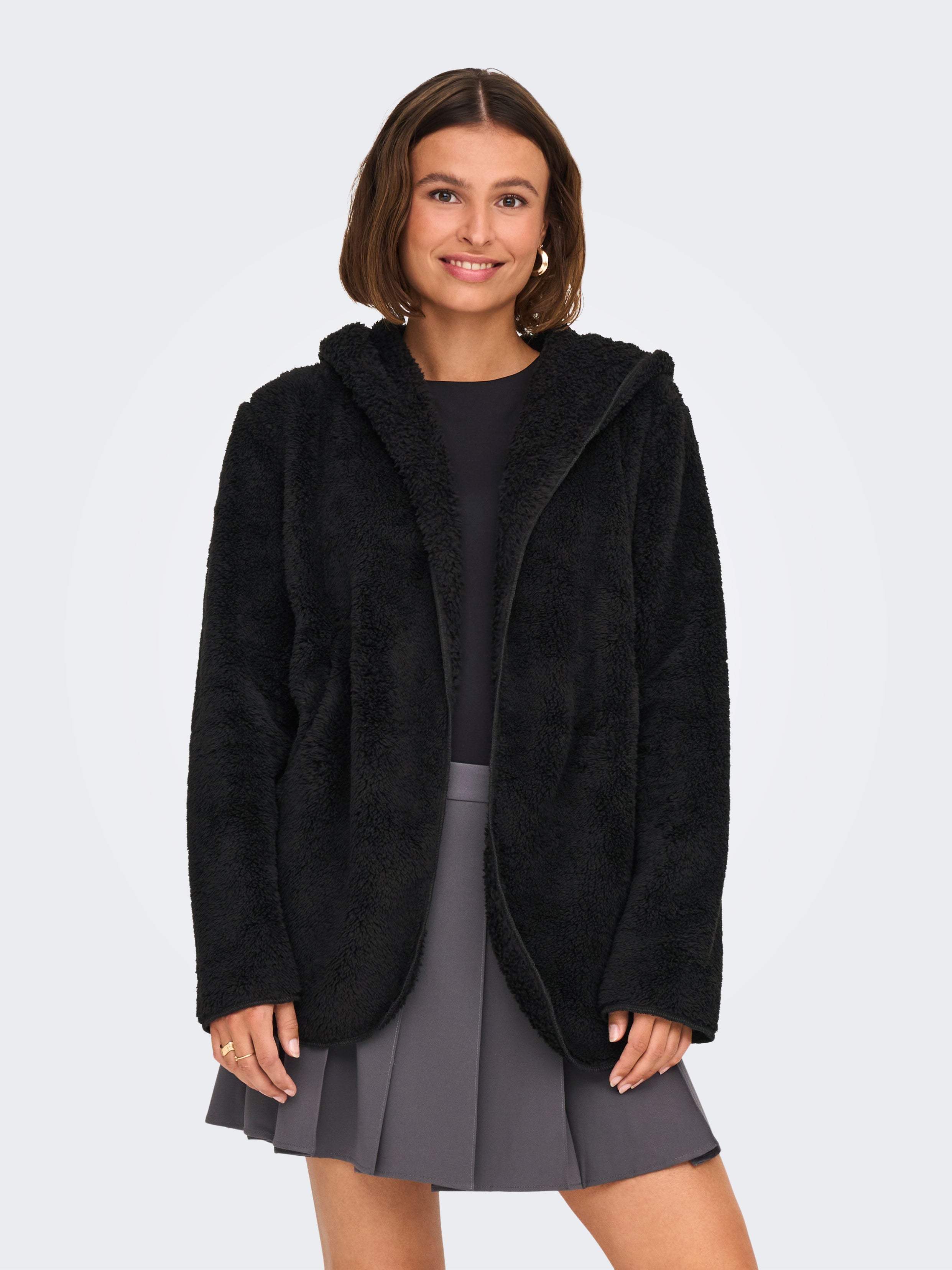 ONLCONTACT Teddyfell Jacke Black