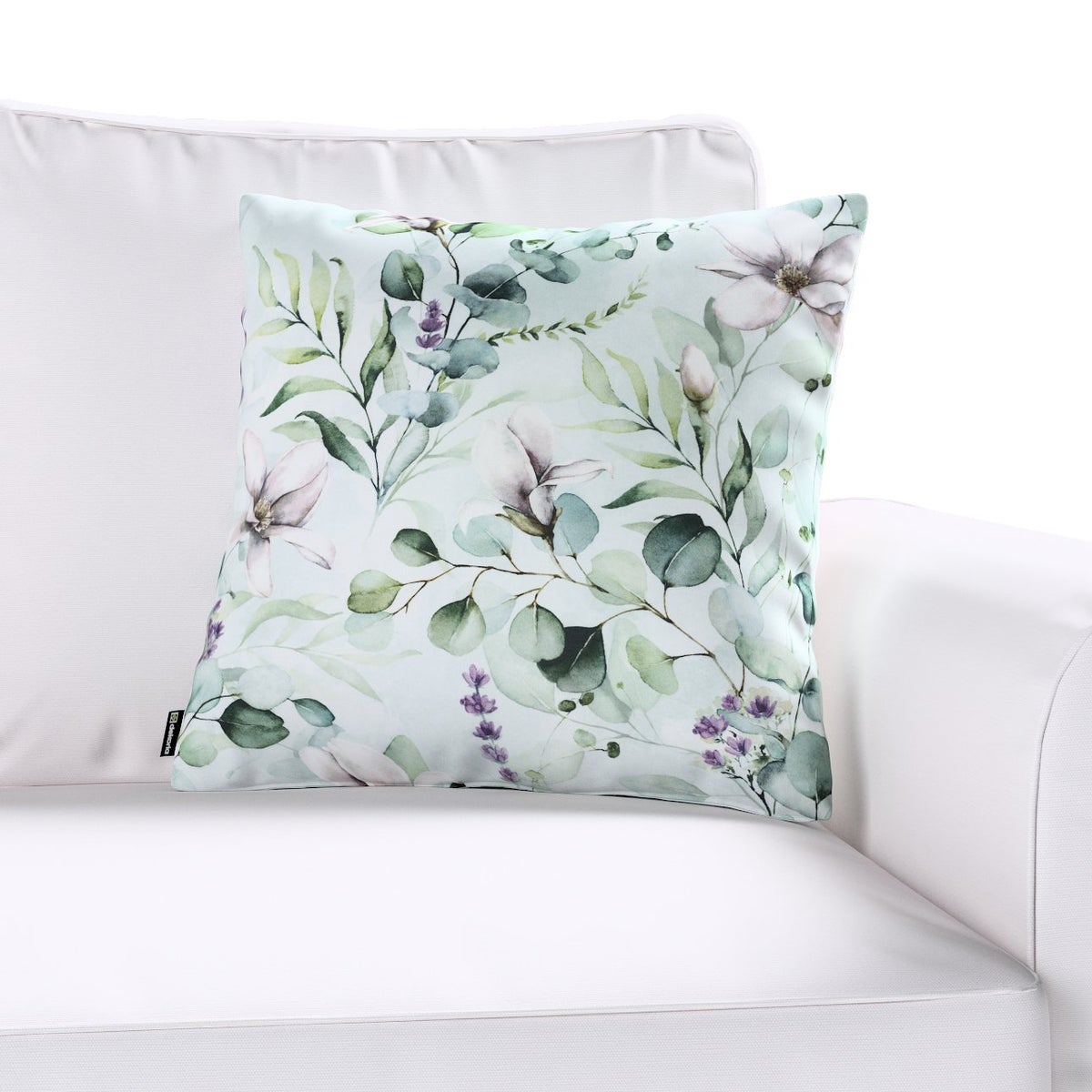 Kussensloop Bloemen groen, 43x43 cm