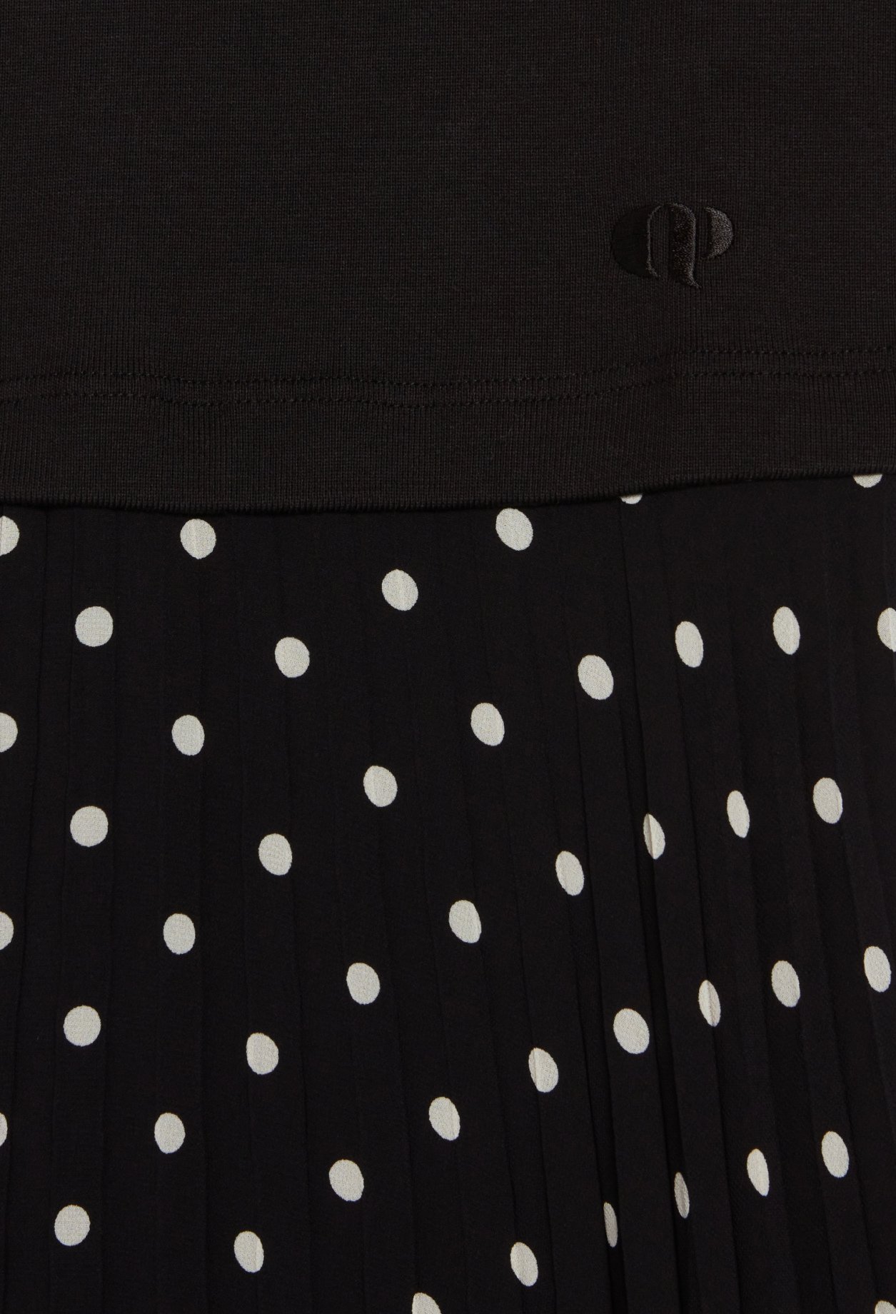 Robe midi bicolore &agrave; pois