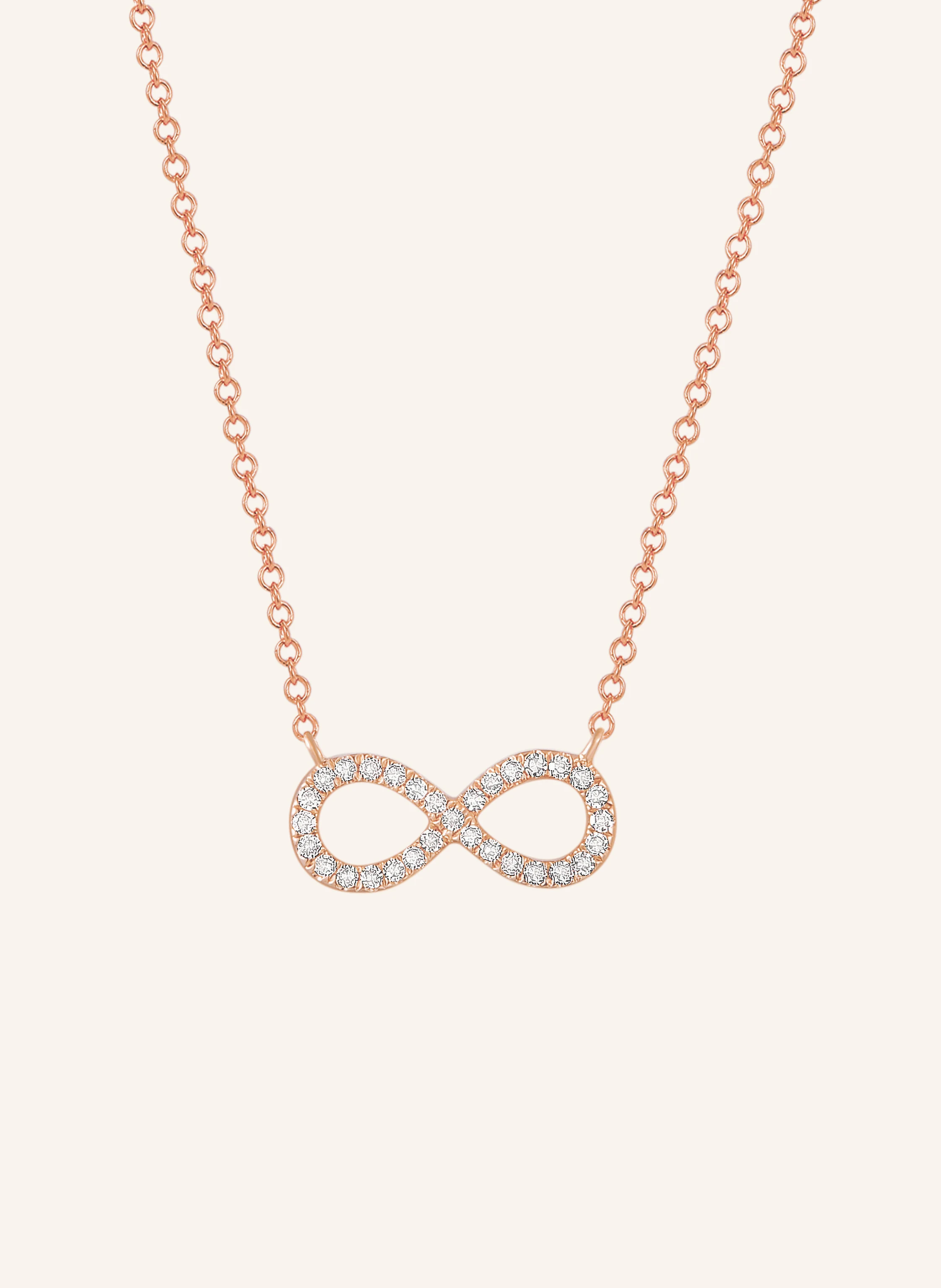 Leaf Halskette INFINITY aus 18 Karat Roségold mit Diamanten