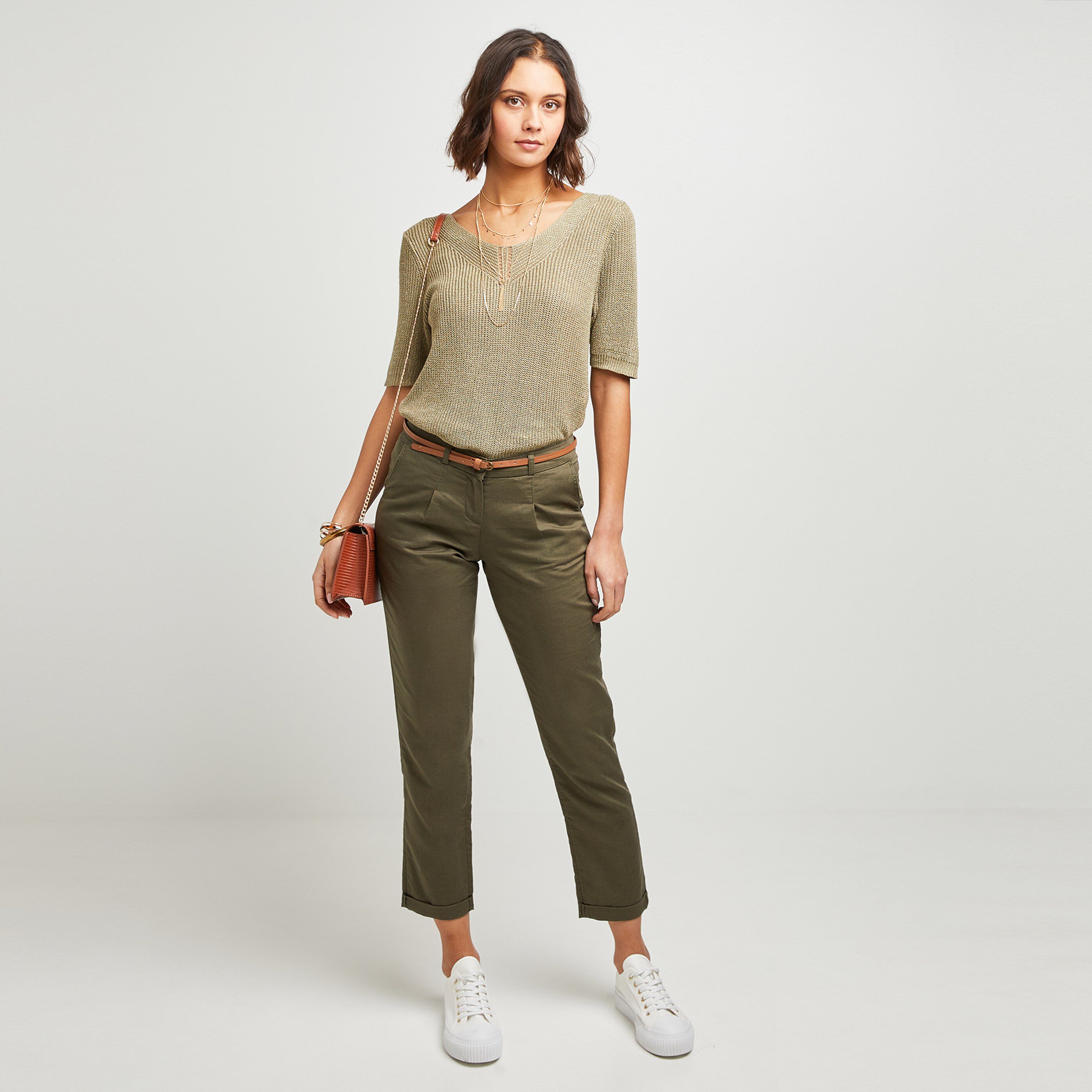 Pull maille femme - KAKI