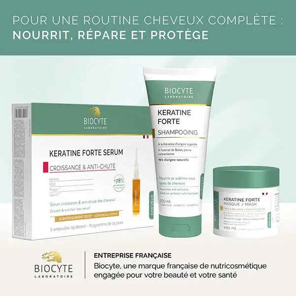 Biocyte Keratin Forte 500mg Antiqueda e Fortalecimento Capilar - 40 cápsulas