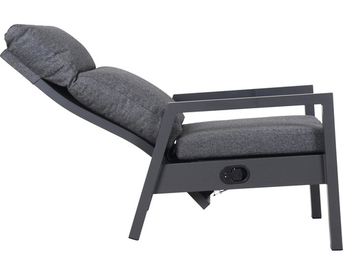 Garden Place Alissa 5-delige tuinloungeset, 2-zits, bestaande uit: 2 fauteuils, 2 krukken, tafel inclusief kussens, aluminium, zwart