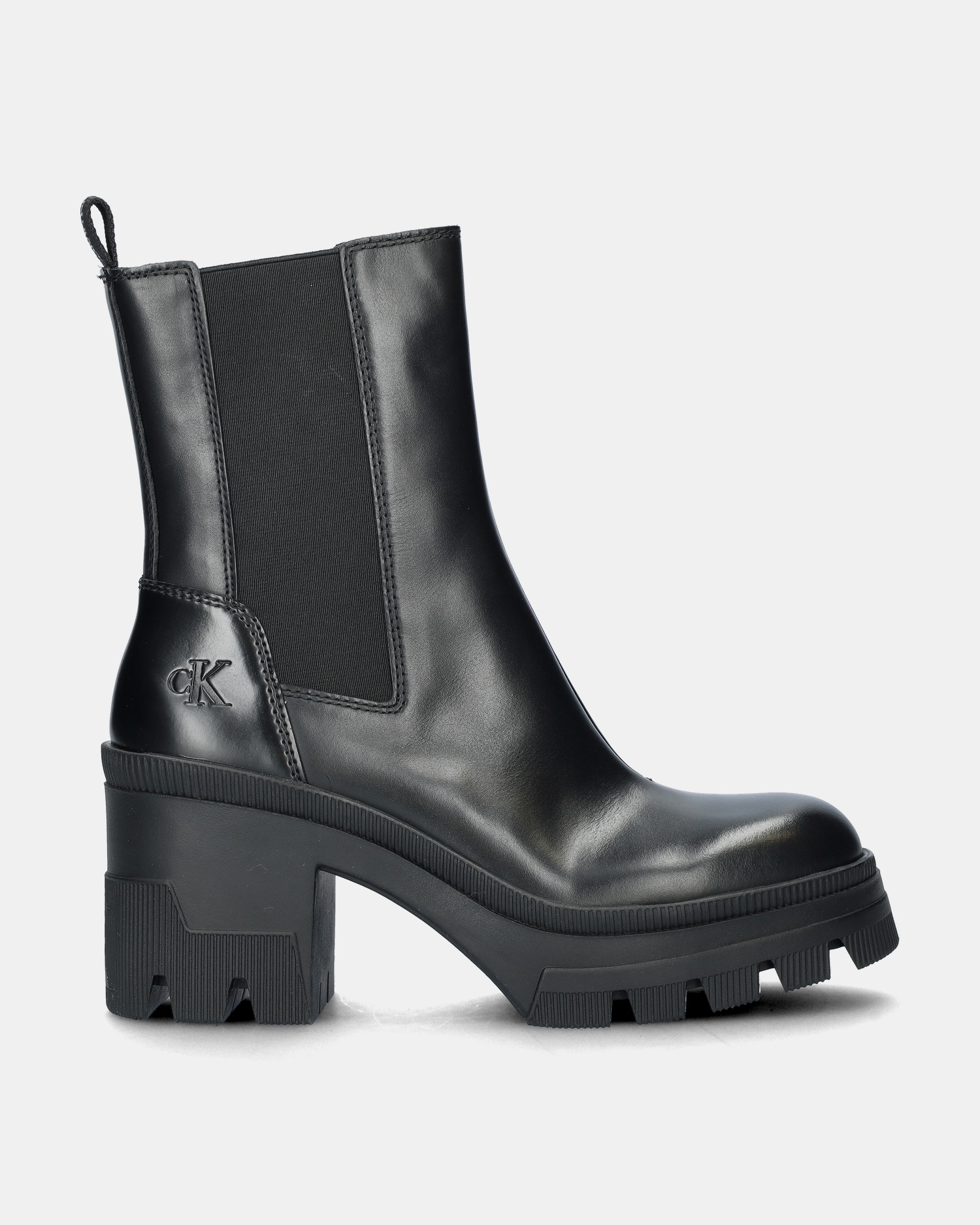 Calvin Klein Chunky Heeled Chelsea Chelseaboots  - zwart