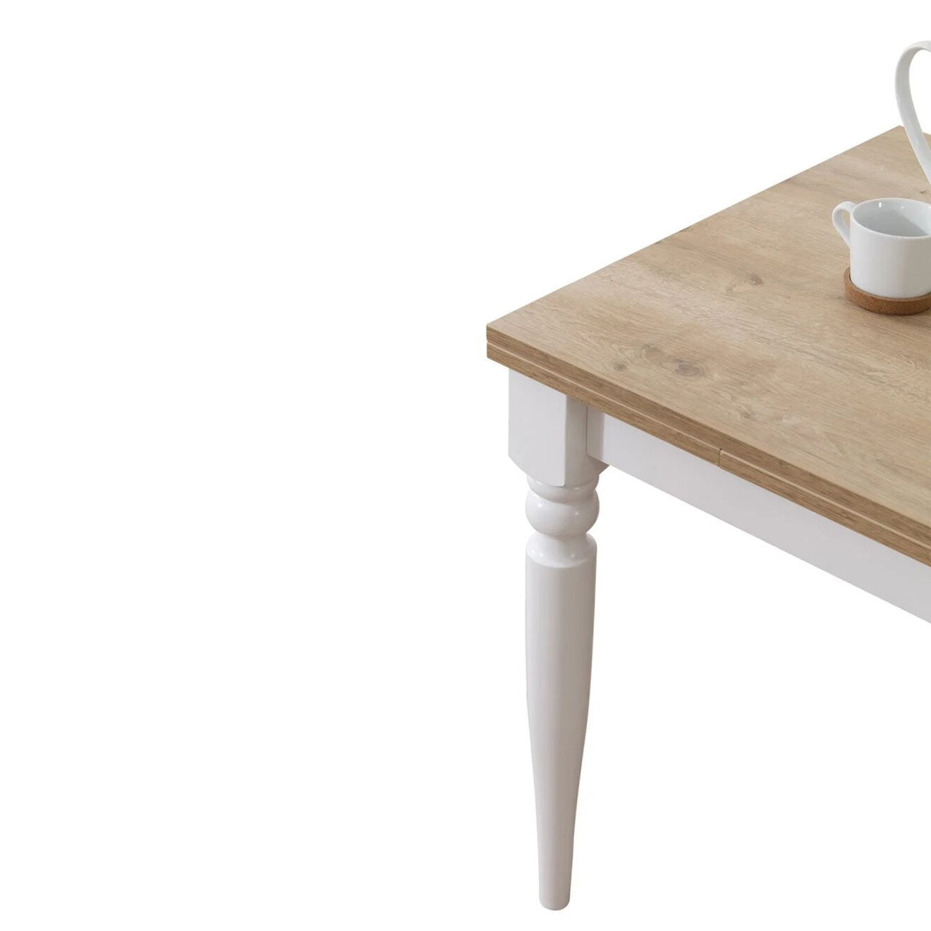 Homitis Table à manger + 4 Chaises Albero blanc
