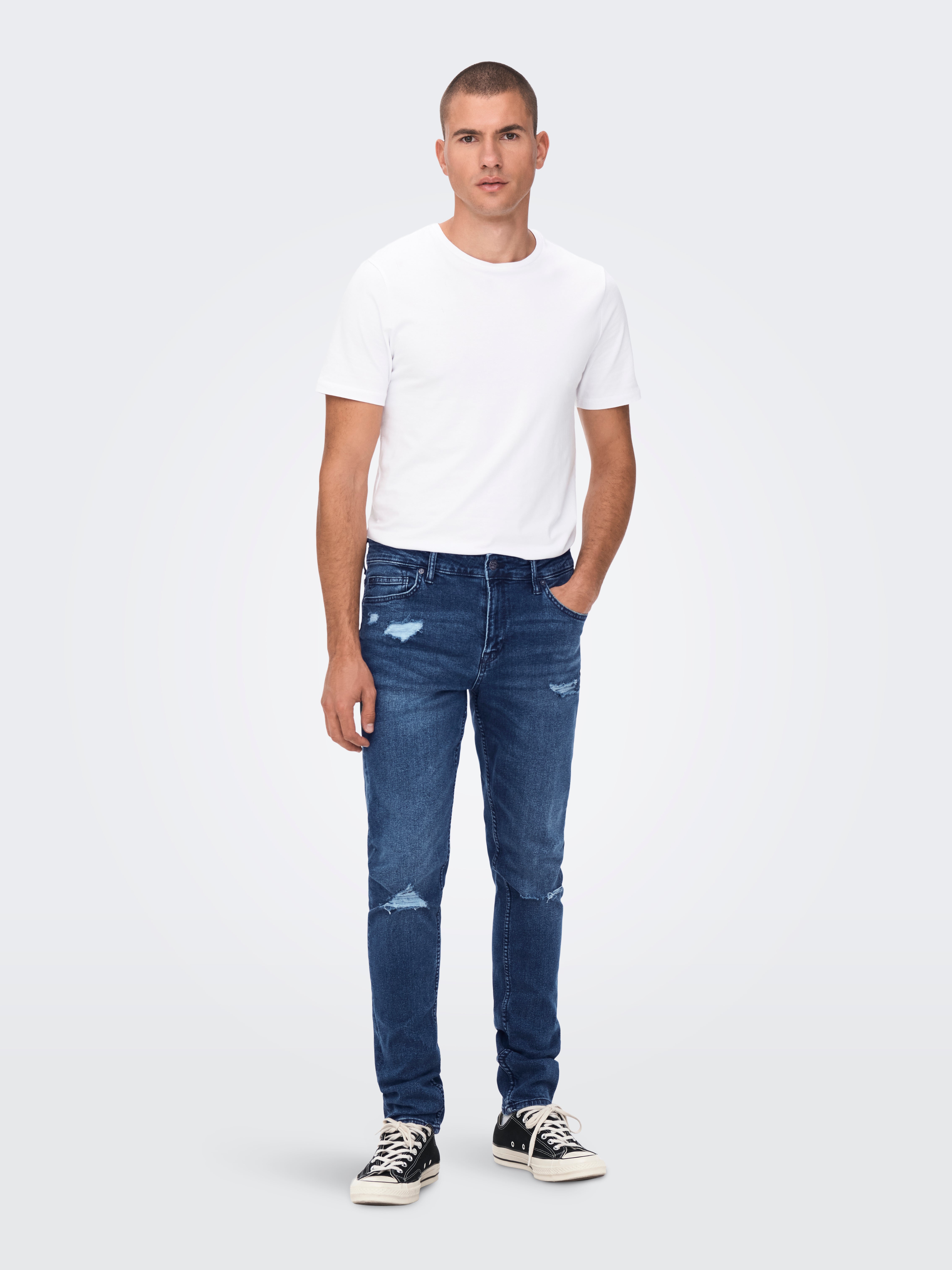 ONSLOOM Mittlere Taille Slim Fit Jeans Blue Denim