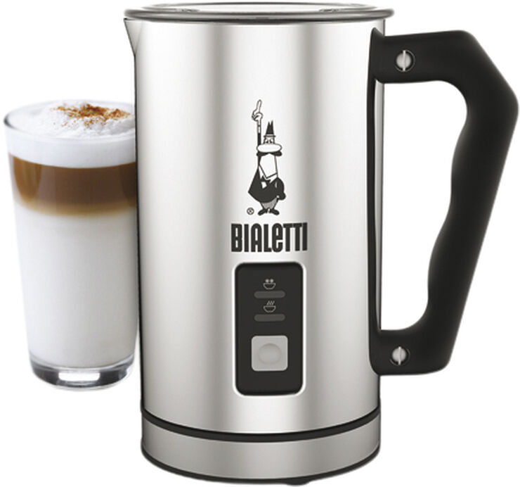 Bialetti SOFT CREAM INOX elektrisk mælkeskummer 115/240ml Sølv & sort