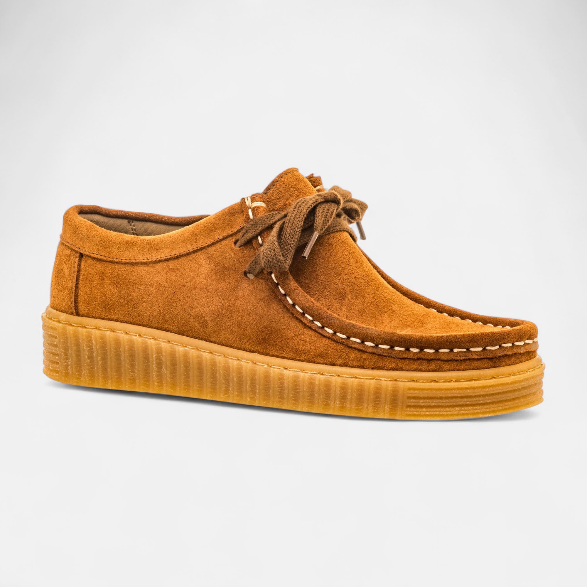 Derbies Femme en cuir cognac