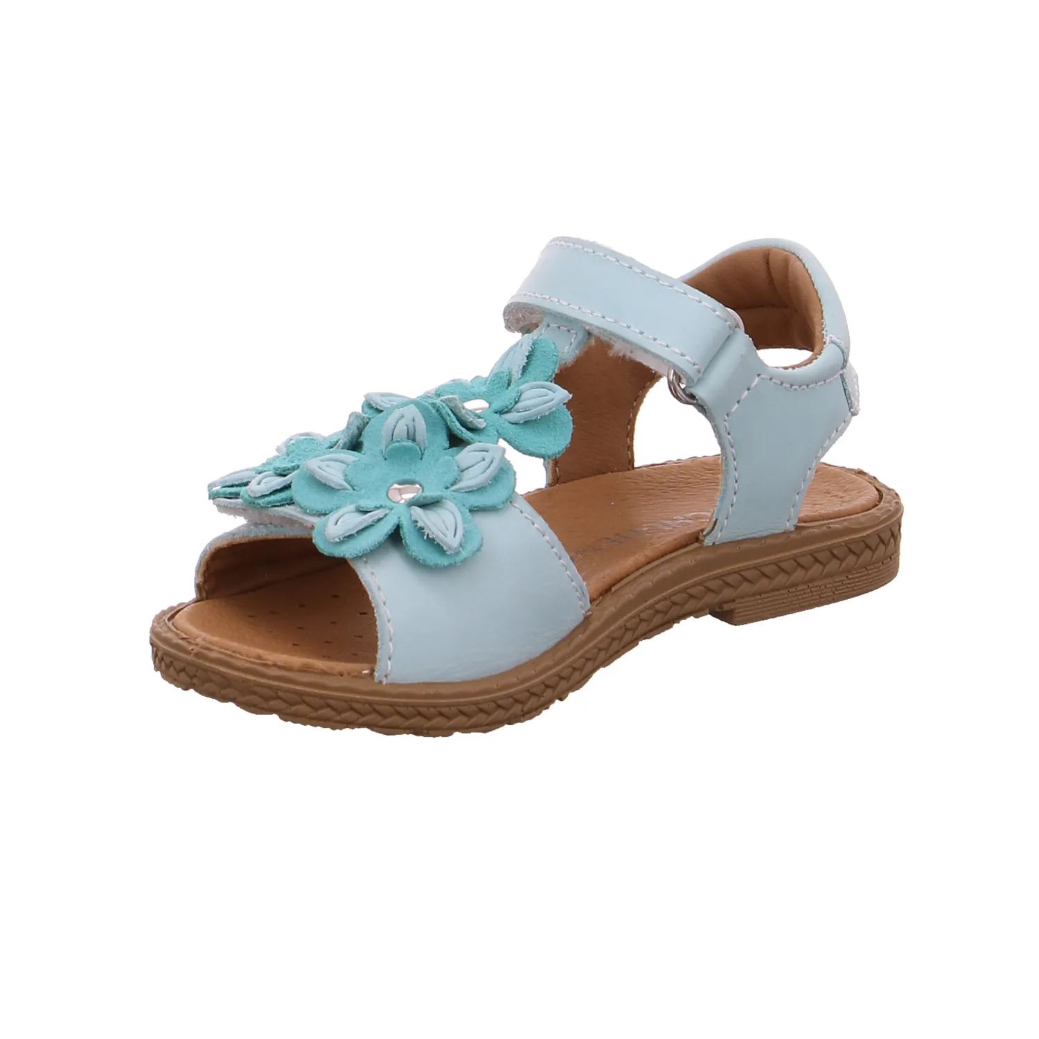 SCHUHENGEL Kleinkinder-Sandale Türkis Leder  Sommerschuh