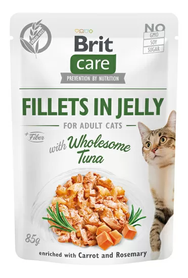Brit Care Cat vådfoder m. tun i gele - 85 g.