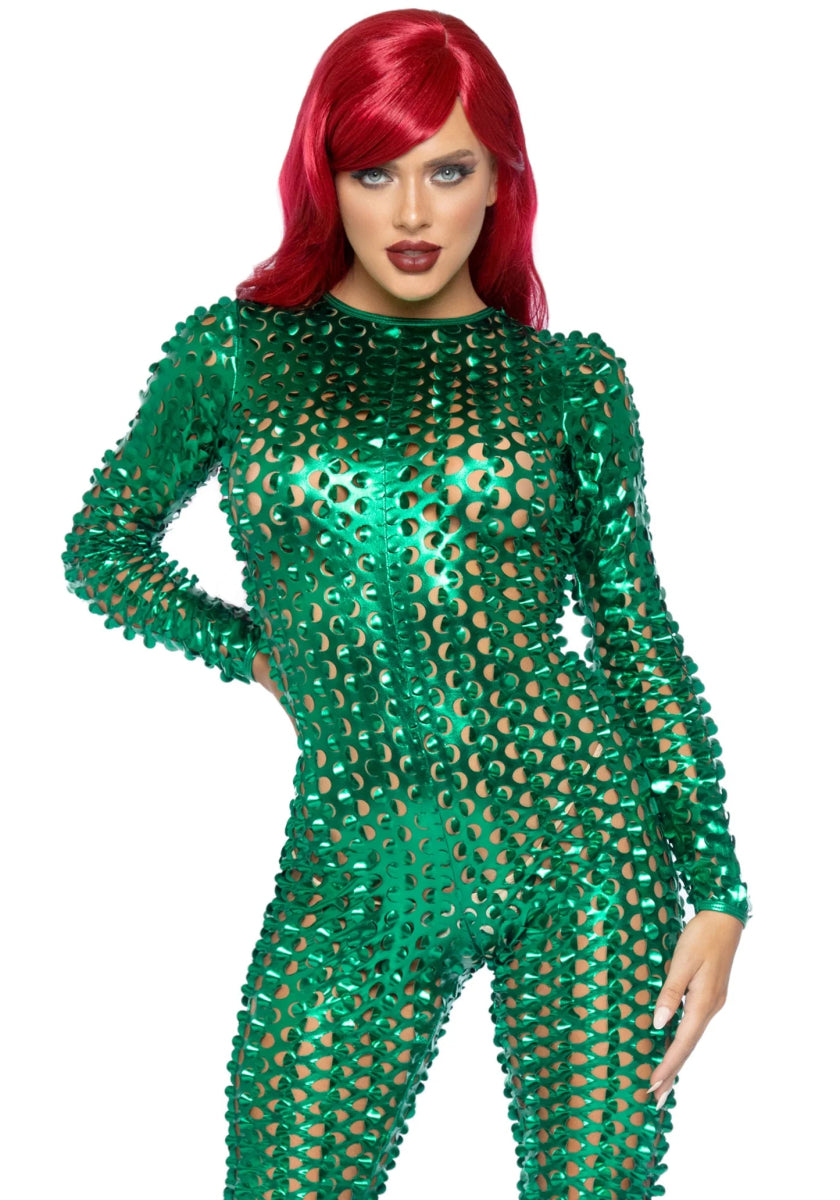 Groene Catsuit Dames Leg Avenue