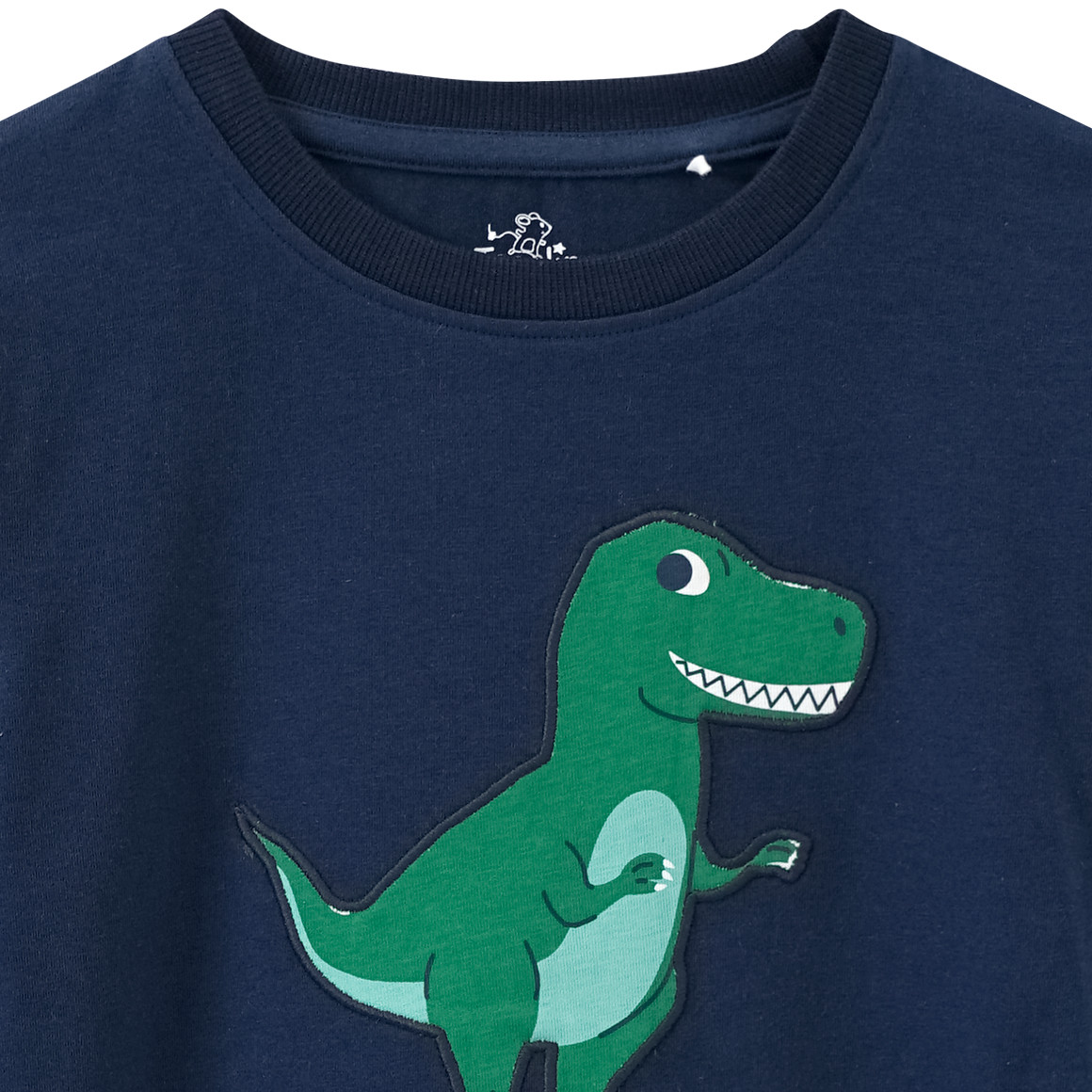 Topolino Jungen Langarmshirt mit Dino-Applikation dunkelblau