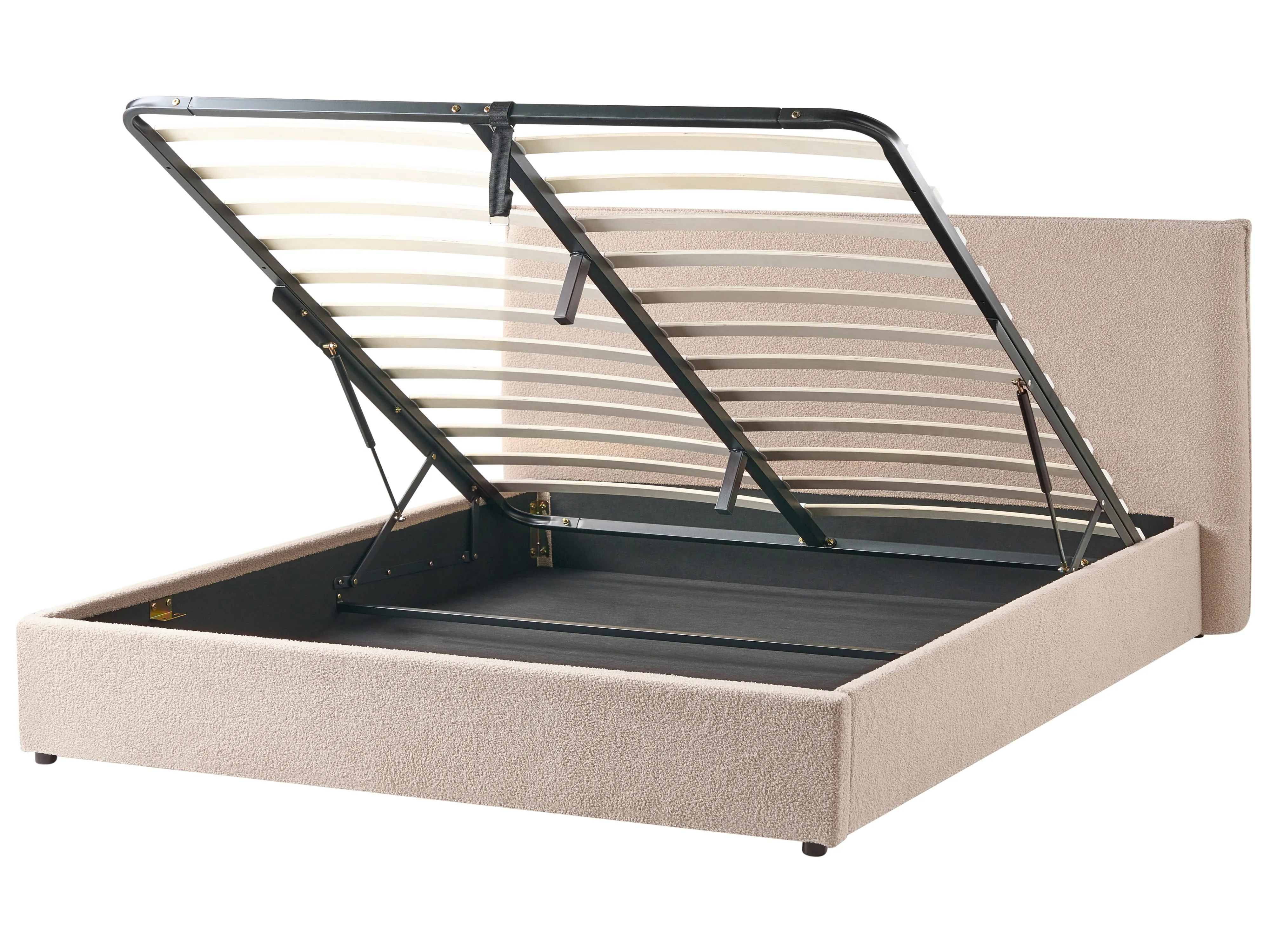 Bed met opbergruimte Bouclé LAVAUR 180 x 200 cm Taupe