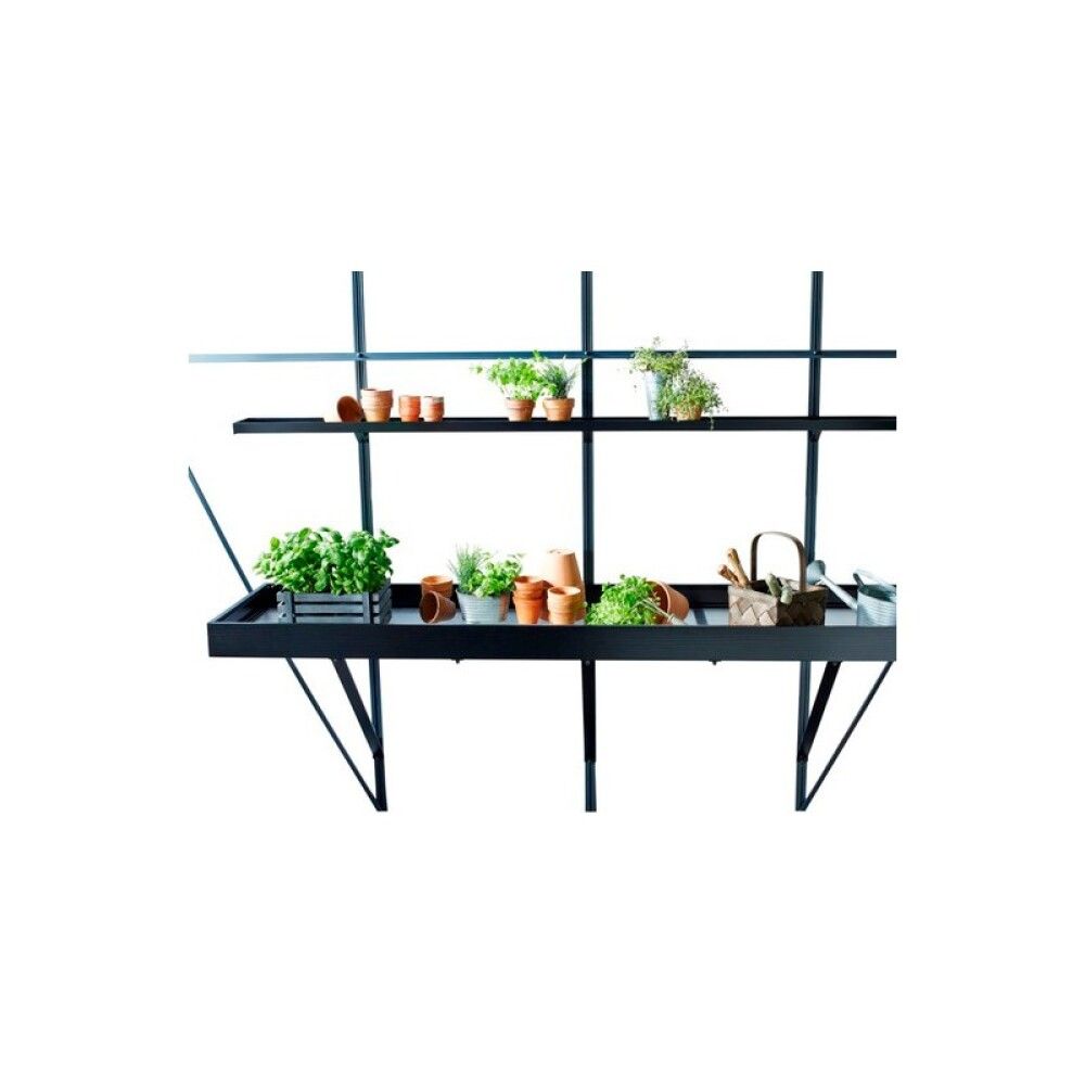 ALUMINIUM-REOL JULIANA FOR DRIVHUS 52X213CM SVART