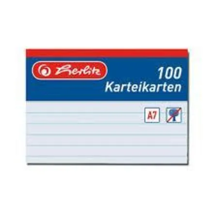 Herlitz Karteikarten A7 100 stück weiß liniert