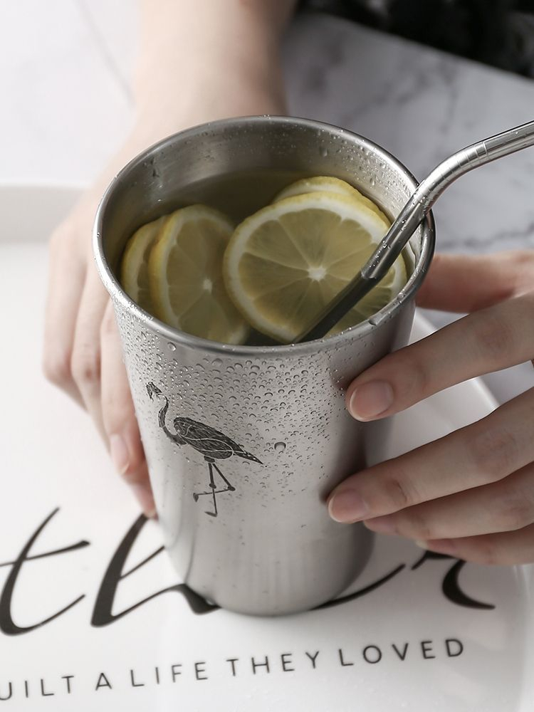 Hashi - Bedrukte drinkbeker van roestvrij staal