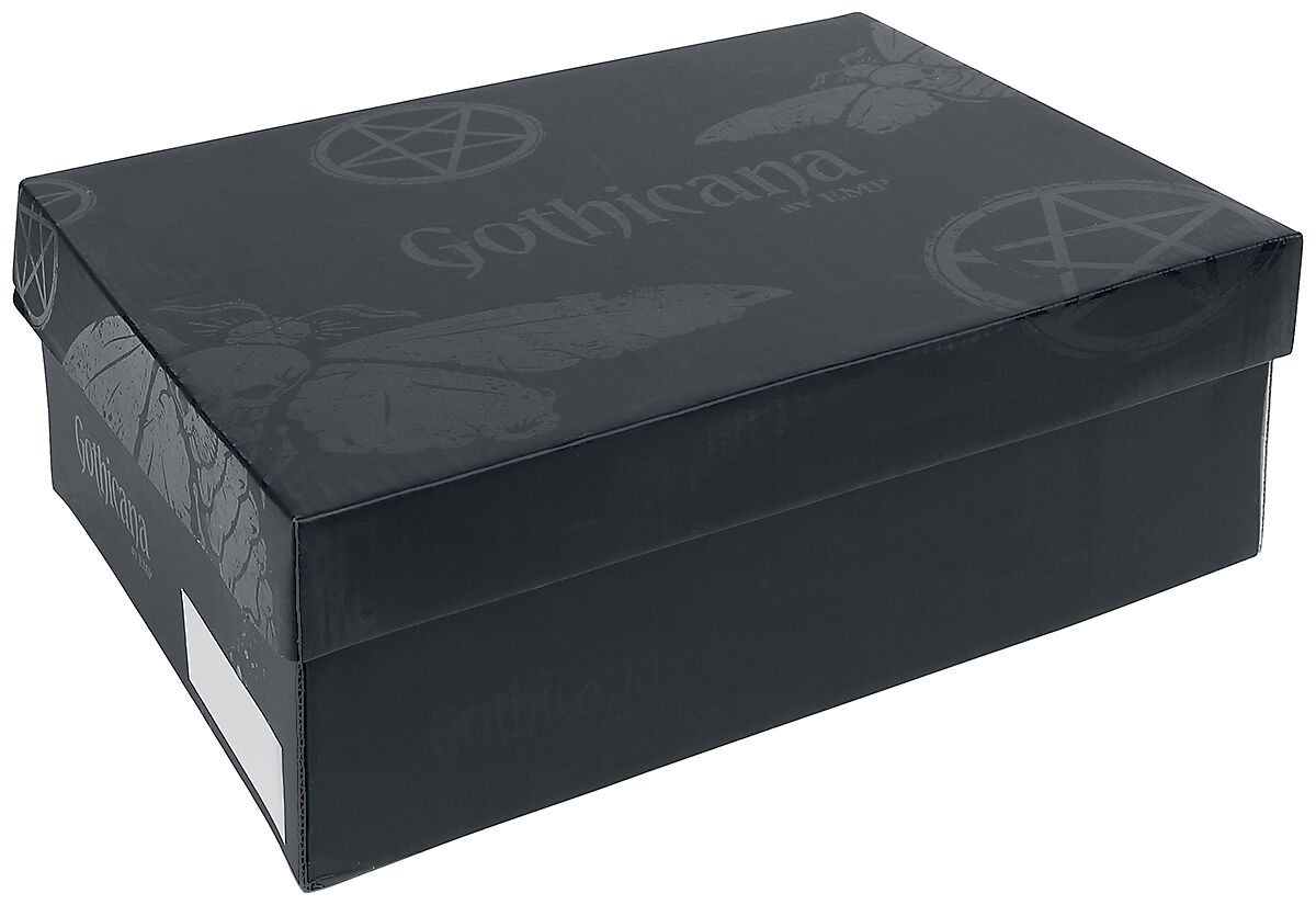 Talons Hauts Noirs Avec Sangles & Clous | Gothicana by EMP Talons hauts