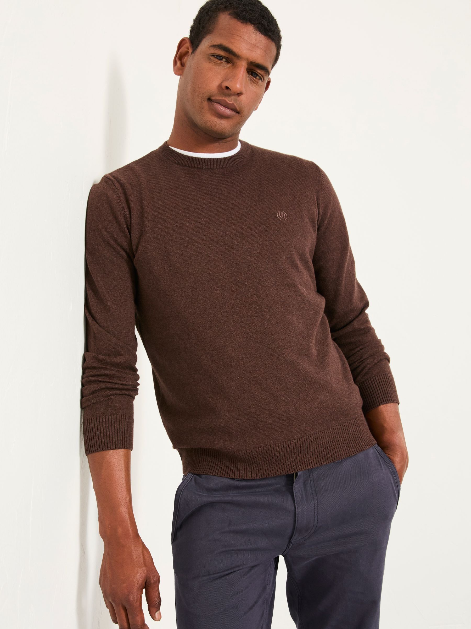 Chocoladebruin - FatFace Crew Neck Knitted Jumper