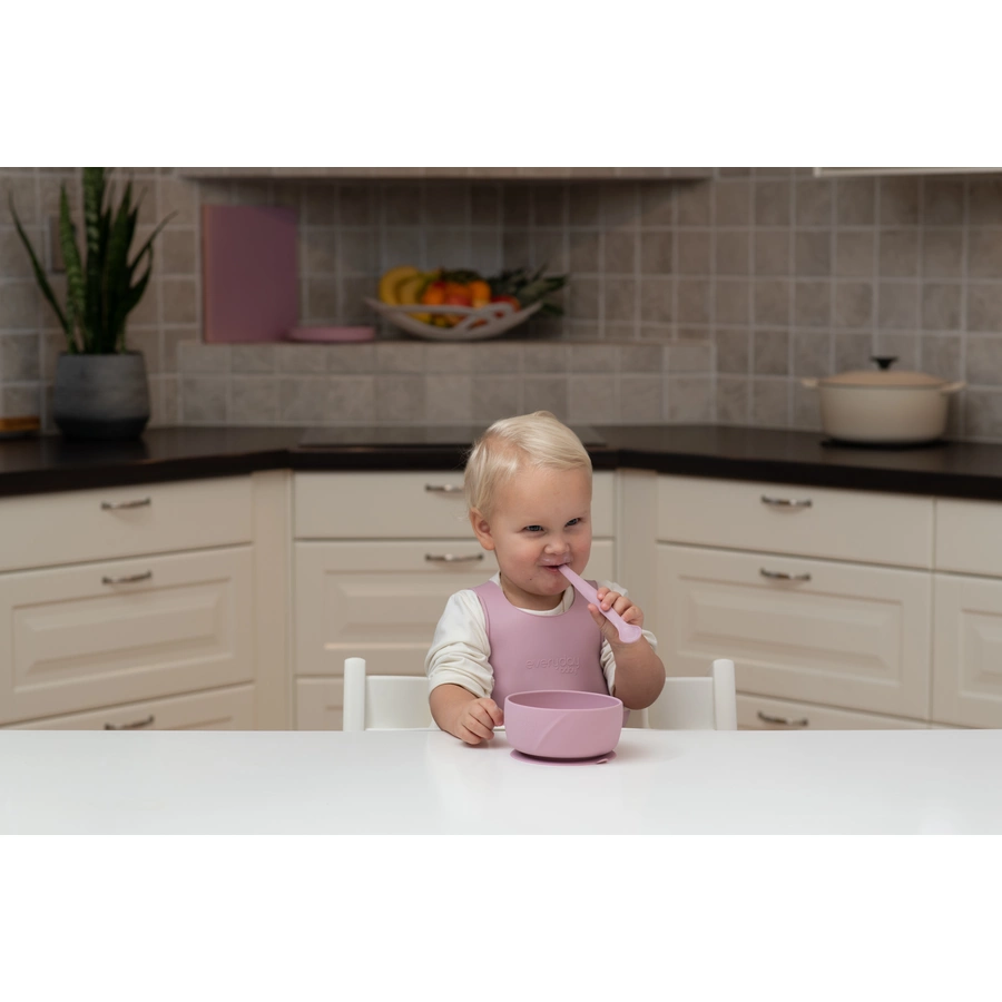 everyday® baby Silikon Esslernschüssel mit Saugfuß, purple rose
