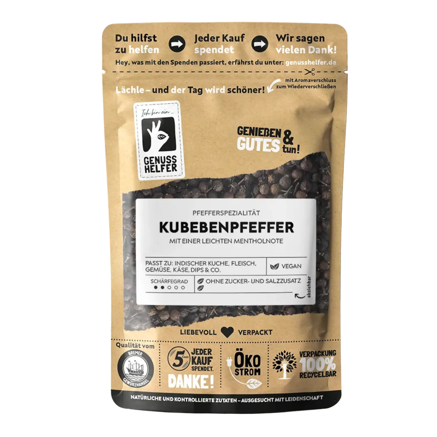 Kubeben Pfeffer, ganz