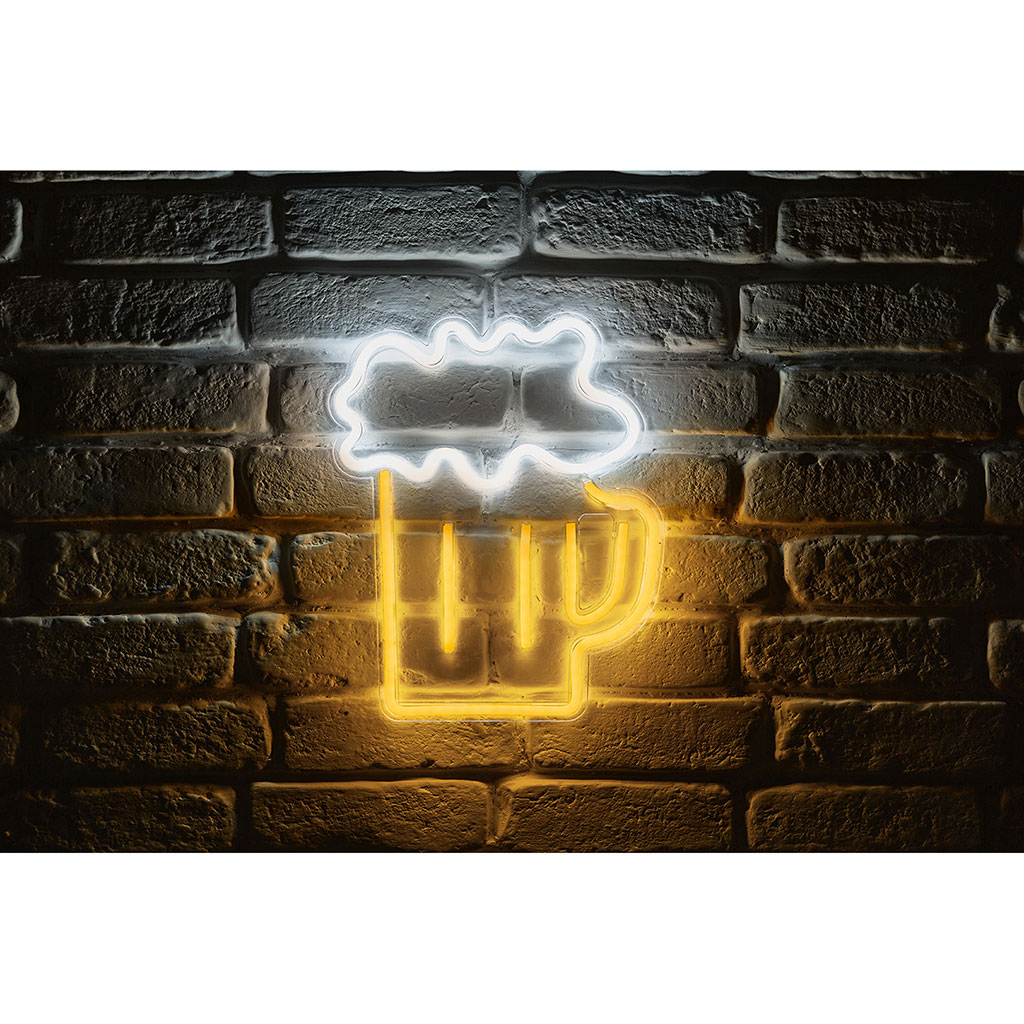 Néon chope de bière USB 30x35cm
