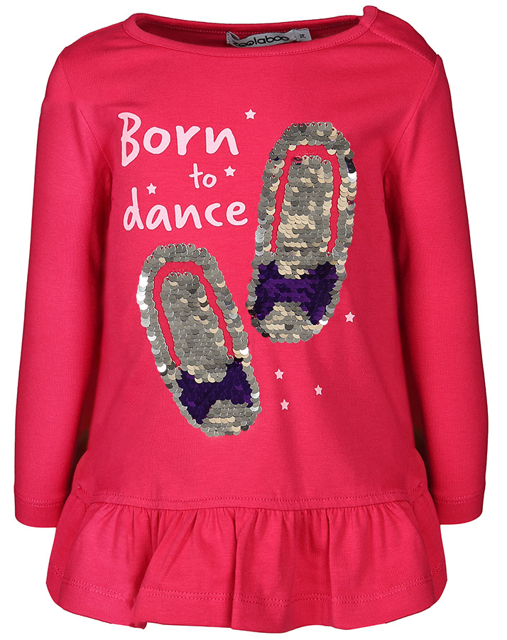 Langarmshirt BALLET SHOES mit Rüsche in pink