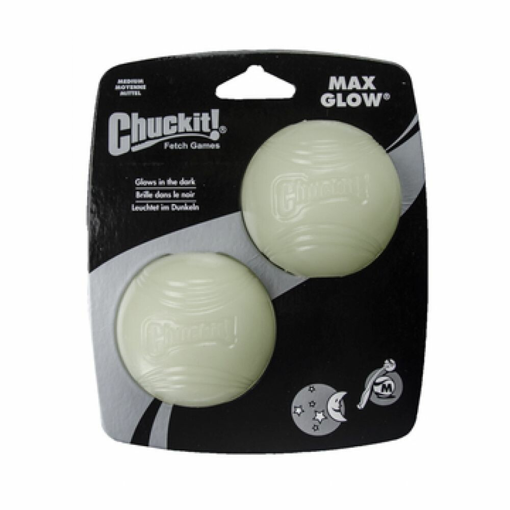 Chuckit Max Glow Ball 2 - pack Medium ø 6 cm2 stuks
