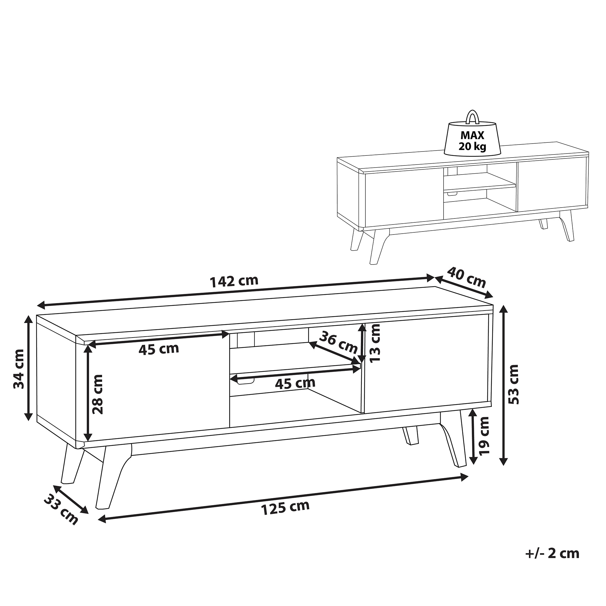 Beliani - ROCHESTER - TV-meubel - Wit - MDF