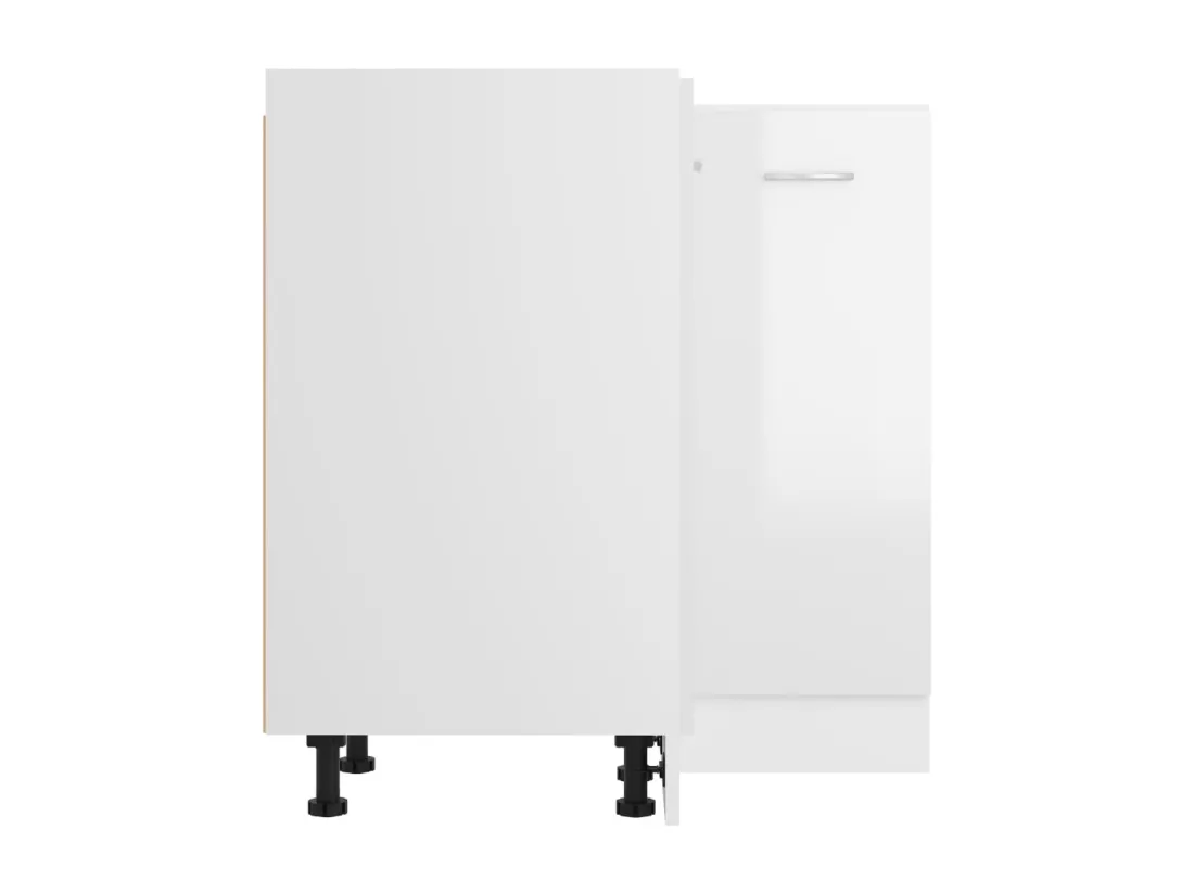 Armoire de plancher d'angle blanc brillant 75,5x75,5x81,5 cm