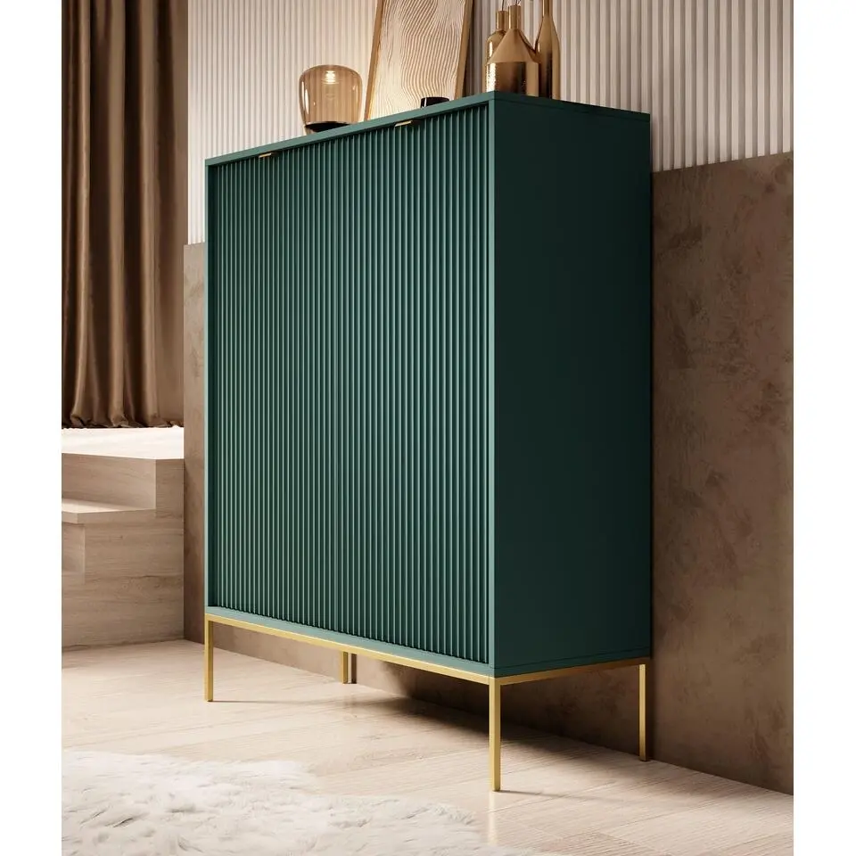 Meubella - Dressoir Navil 2 - Groen - 104 cm - Hoog