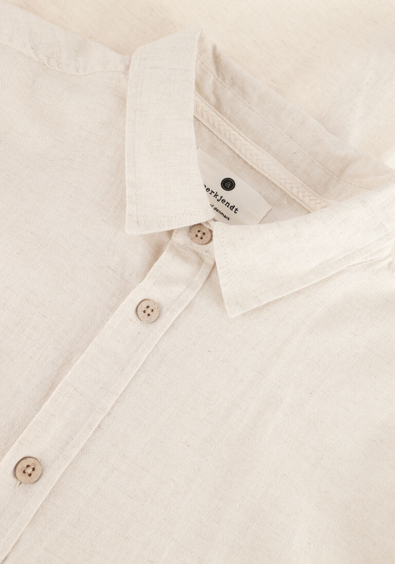 ANERKJENDT beige anerkjendt casual overhemd aklouis l/s linen shirt